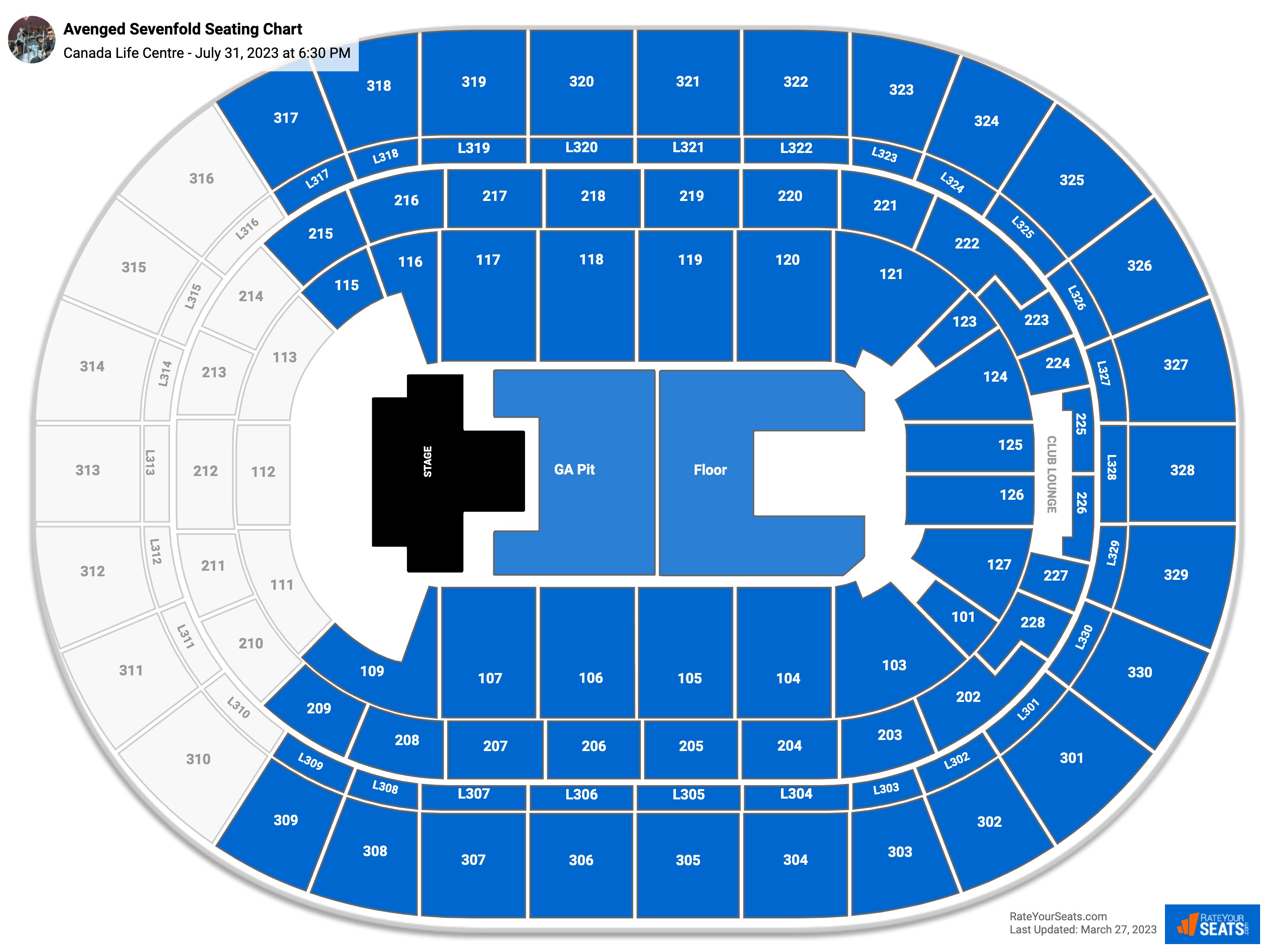Canada Life Centre Concert Seating Chart