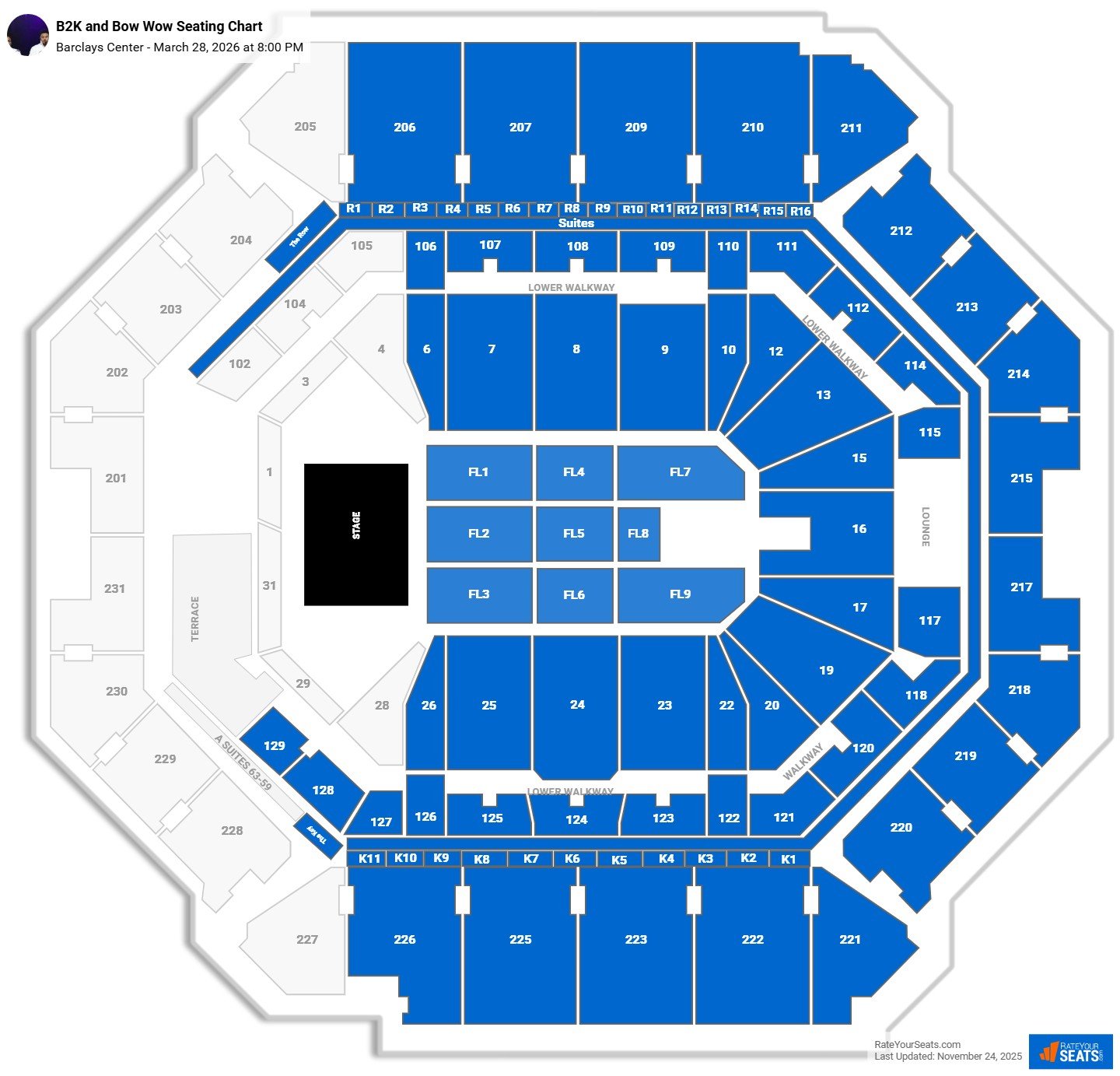 B2K and Bow Wow seating chart Barclays Center