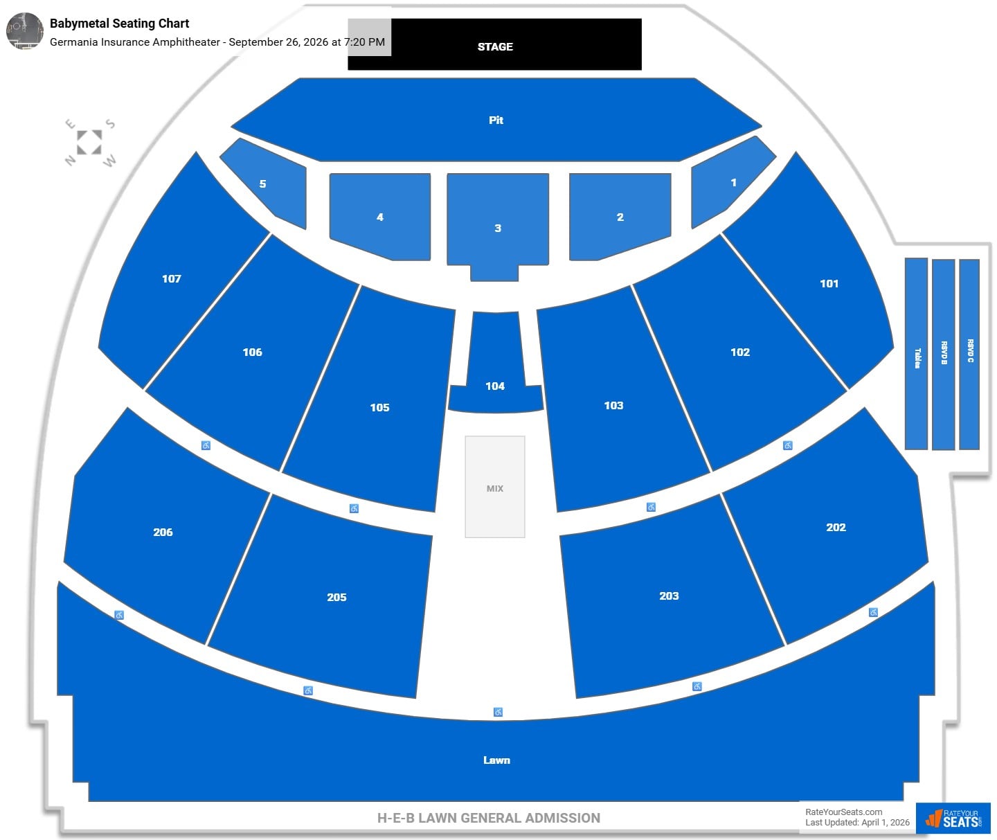 Babymetal seating chart Germania Insurance Amphitheater