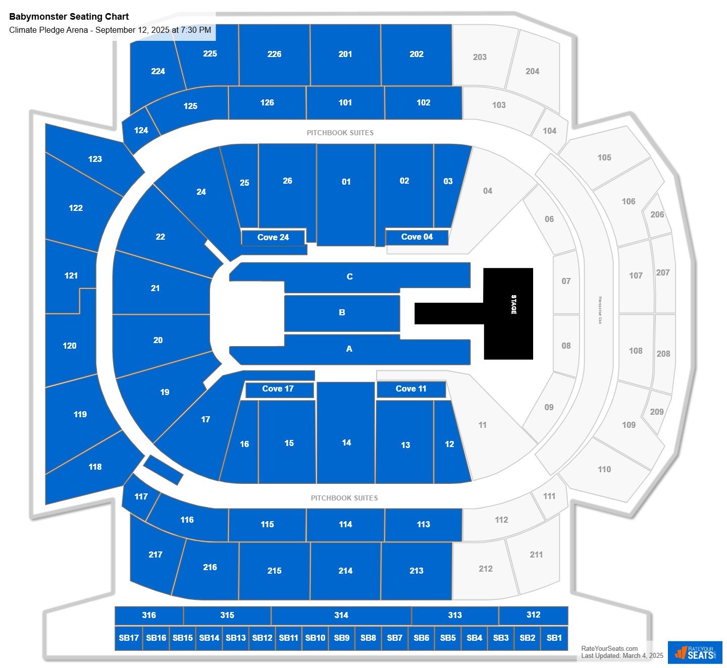 Babymonster seating chart Climate Pledge Arena