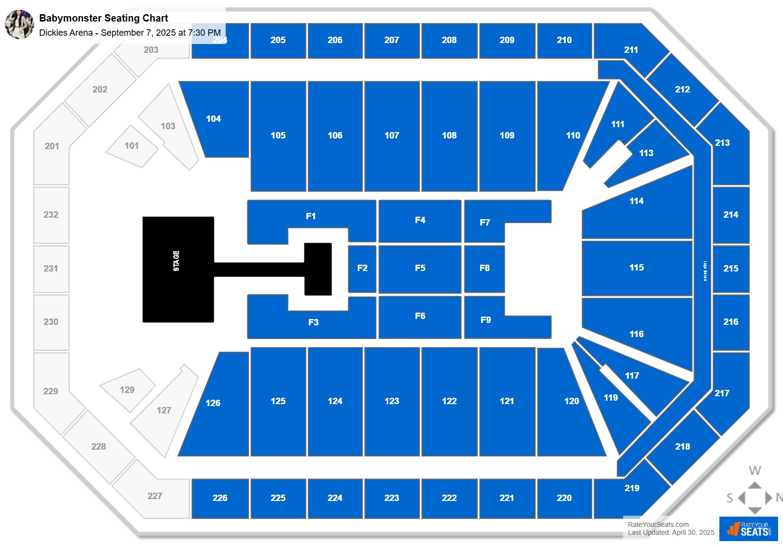 Babymonster seating chart Dickies Arena