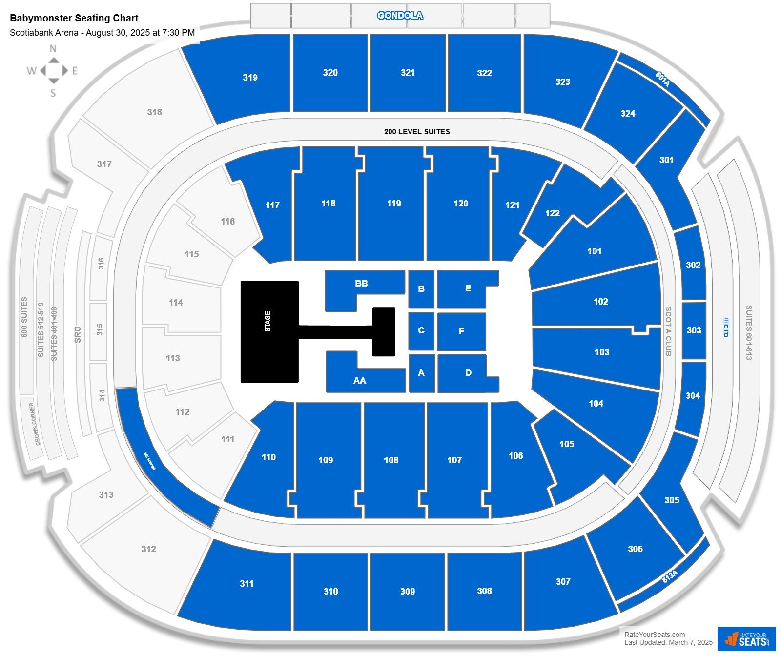 Babymonster seating chart Scotiabank Arena