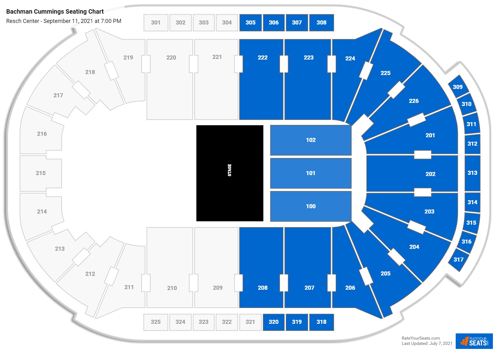 Bachman Cummings seating chart Resch Center