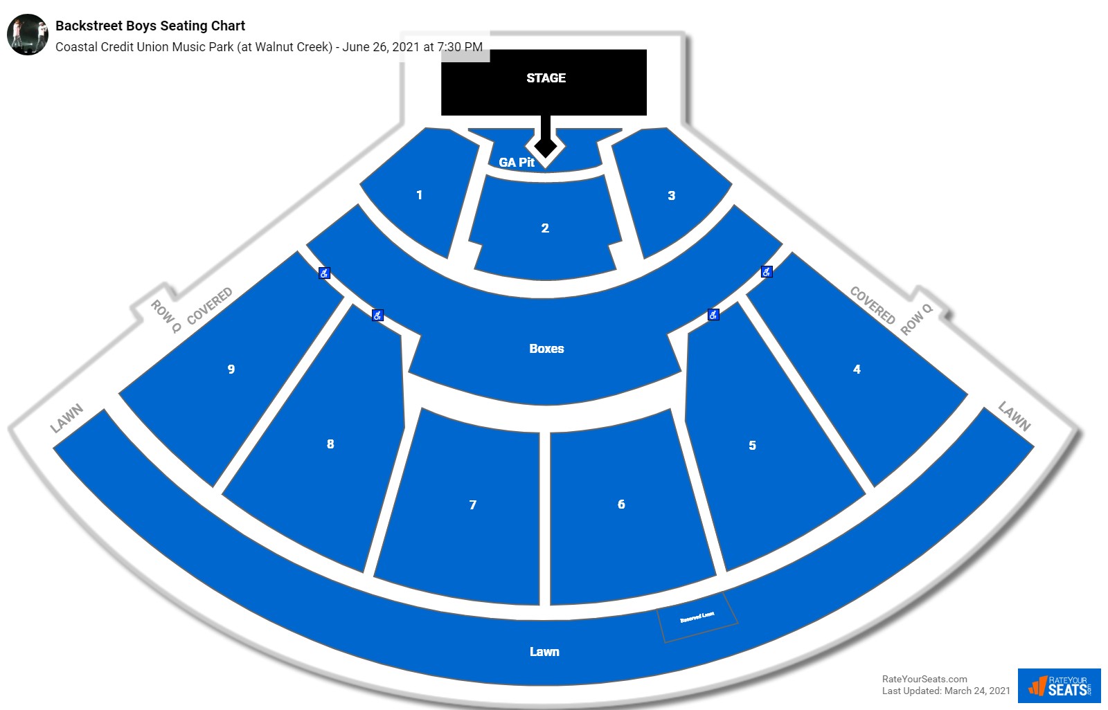 Backstreet Boys seating chart Coastal Credit Union Music Park (at Walnut Creek)