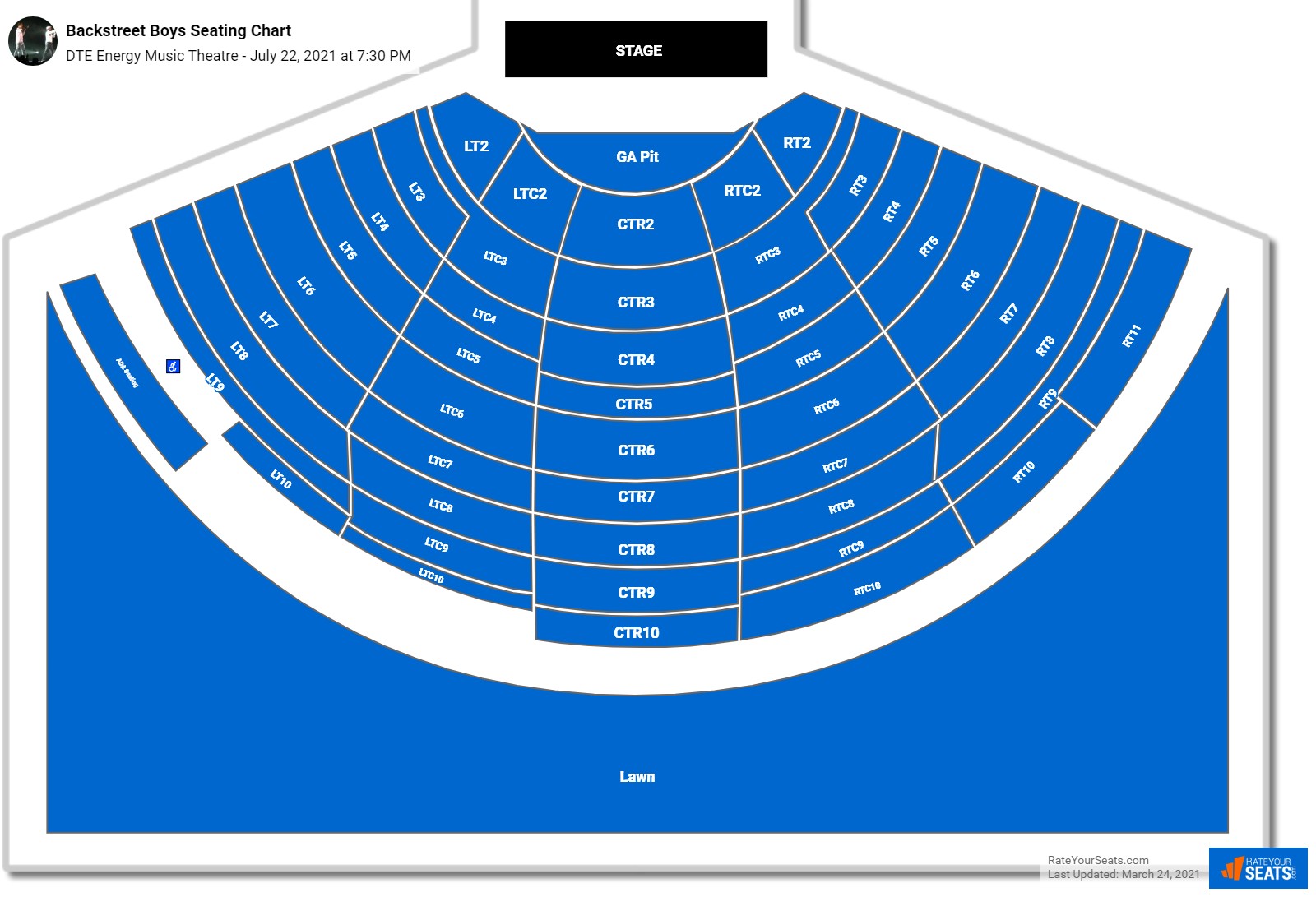 Backstreet Boys seating chart DTE Energy Music Theatre