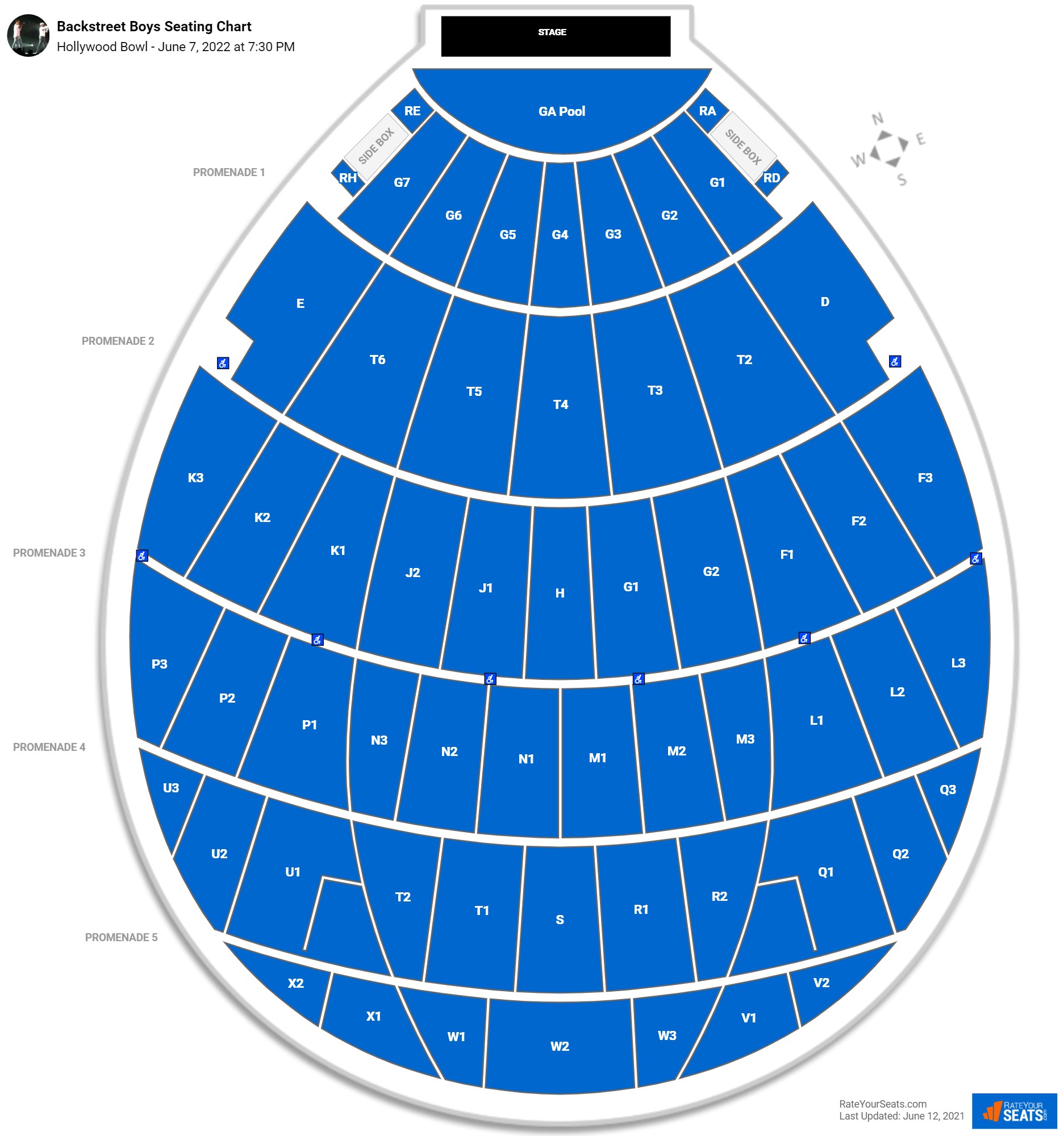 Backstreet Boys seating chart Hollywood Bowl