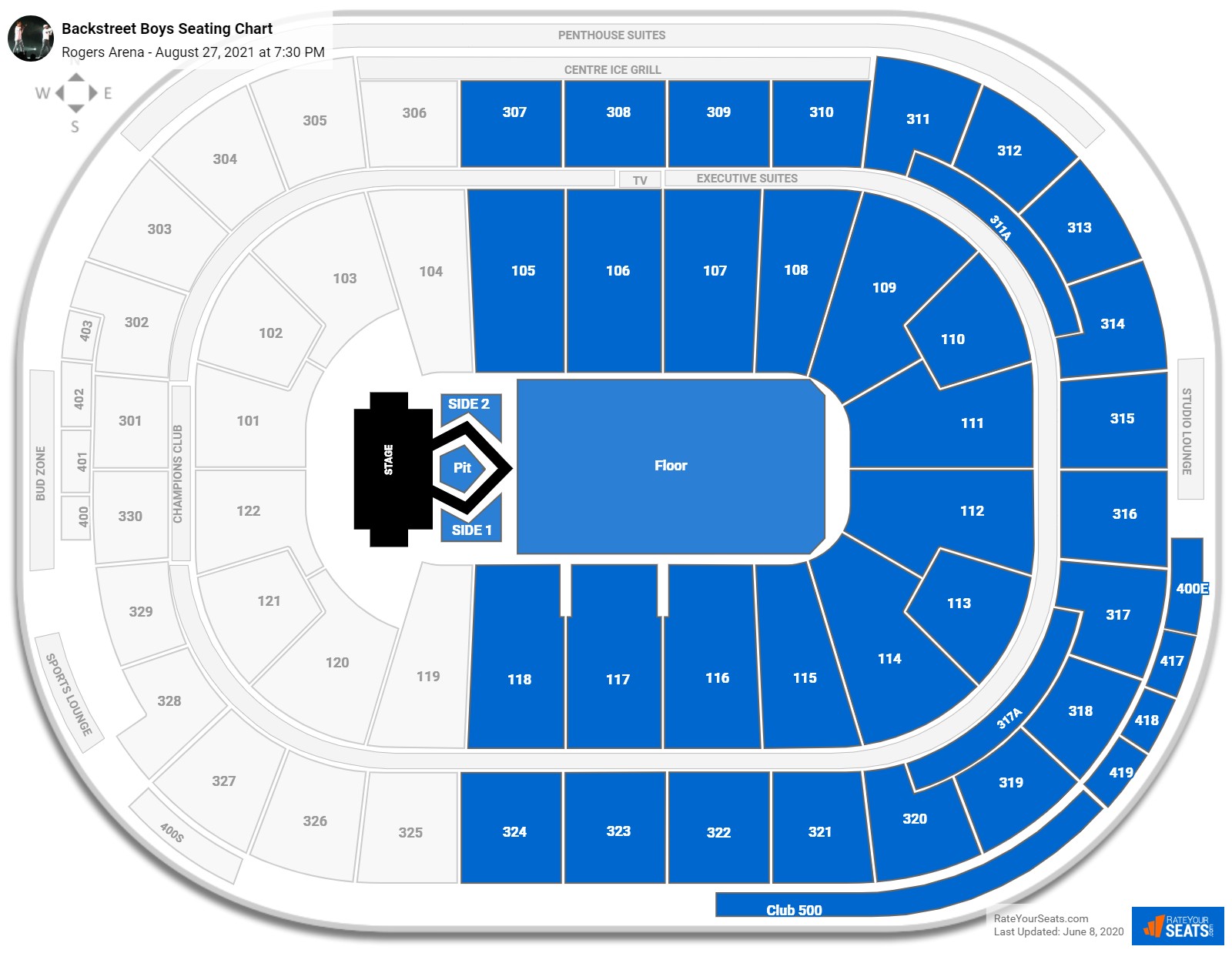 Backstreet Boys seating chart Rogers Arena