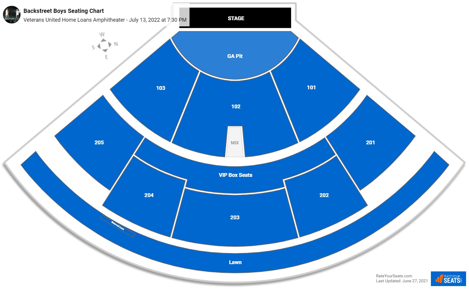 Backstreet Boys seating chart Veterans United Home Loans Amphitheater