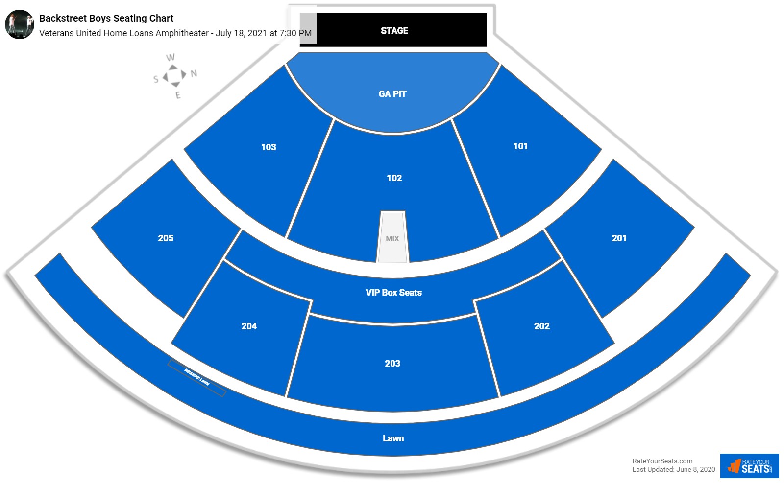 Backstreet Boys seating chart Veterans United Home Loans Amphitheater