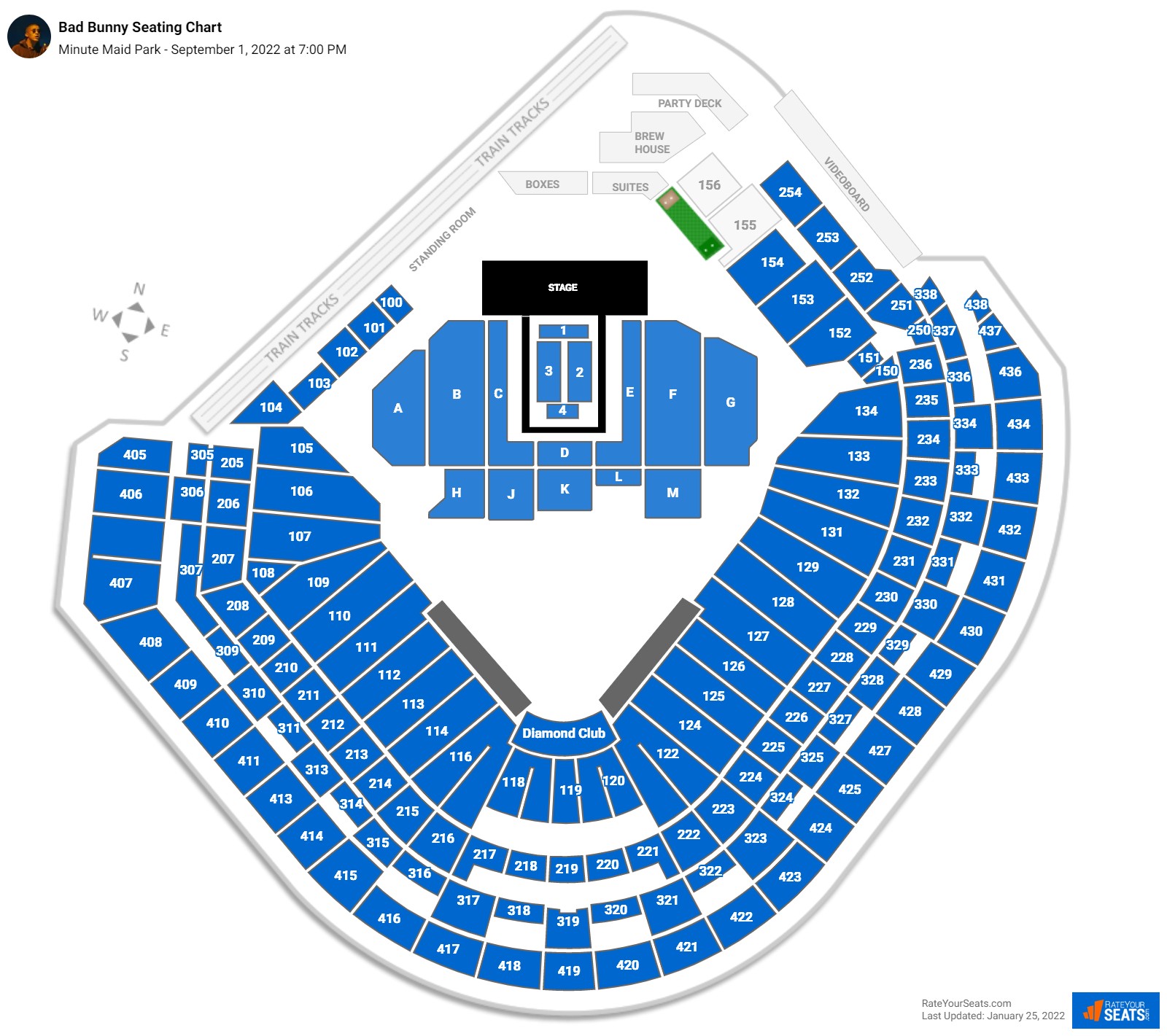 Bad Bunny seating chart Minute Maid Park