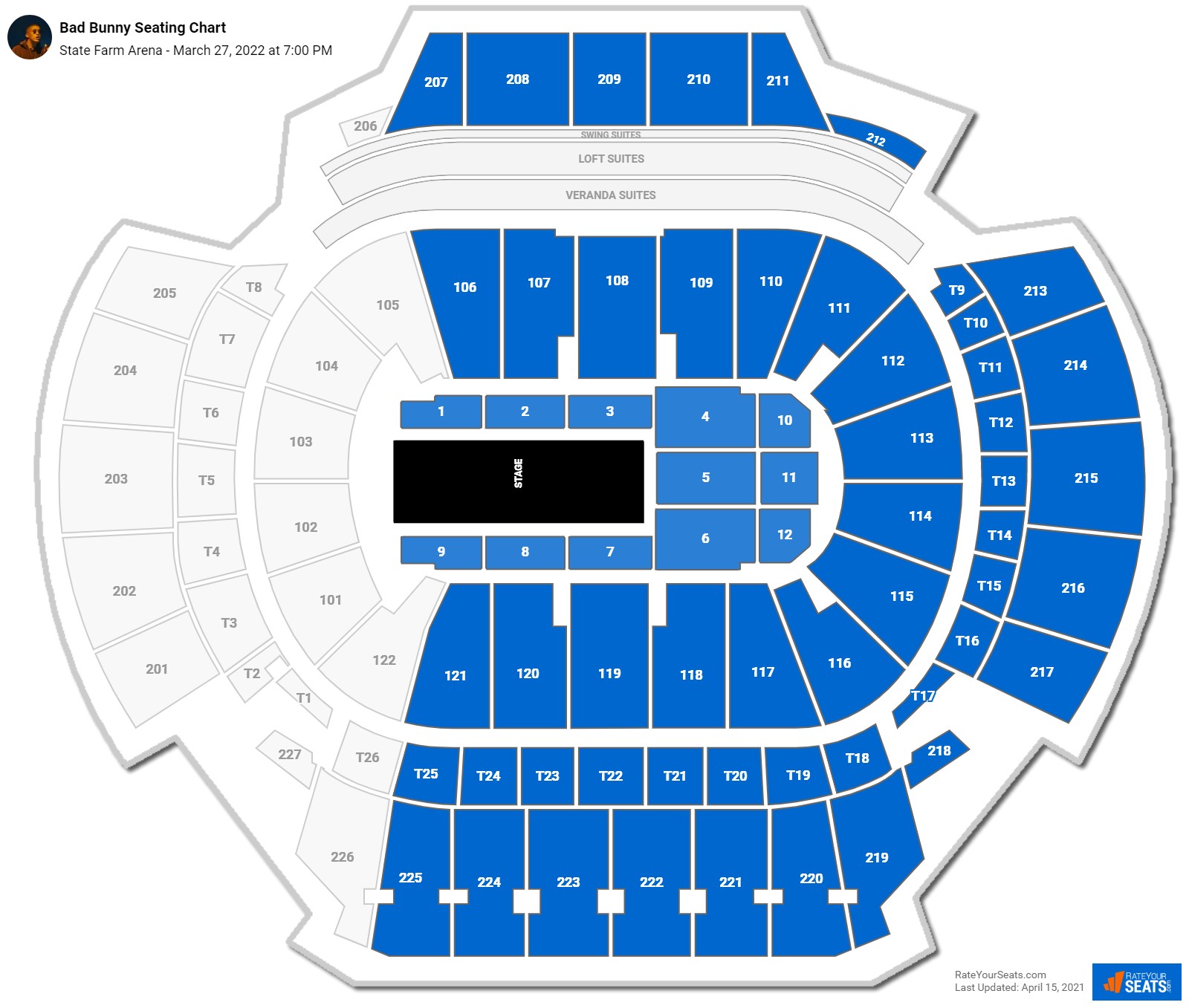 Bad Bunny seating chart State Farm Arena