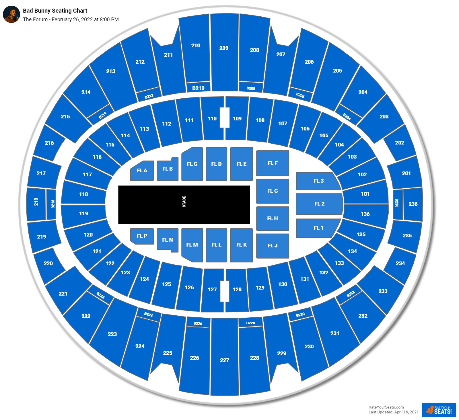 Bad Bunny seating chart The Forum