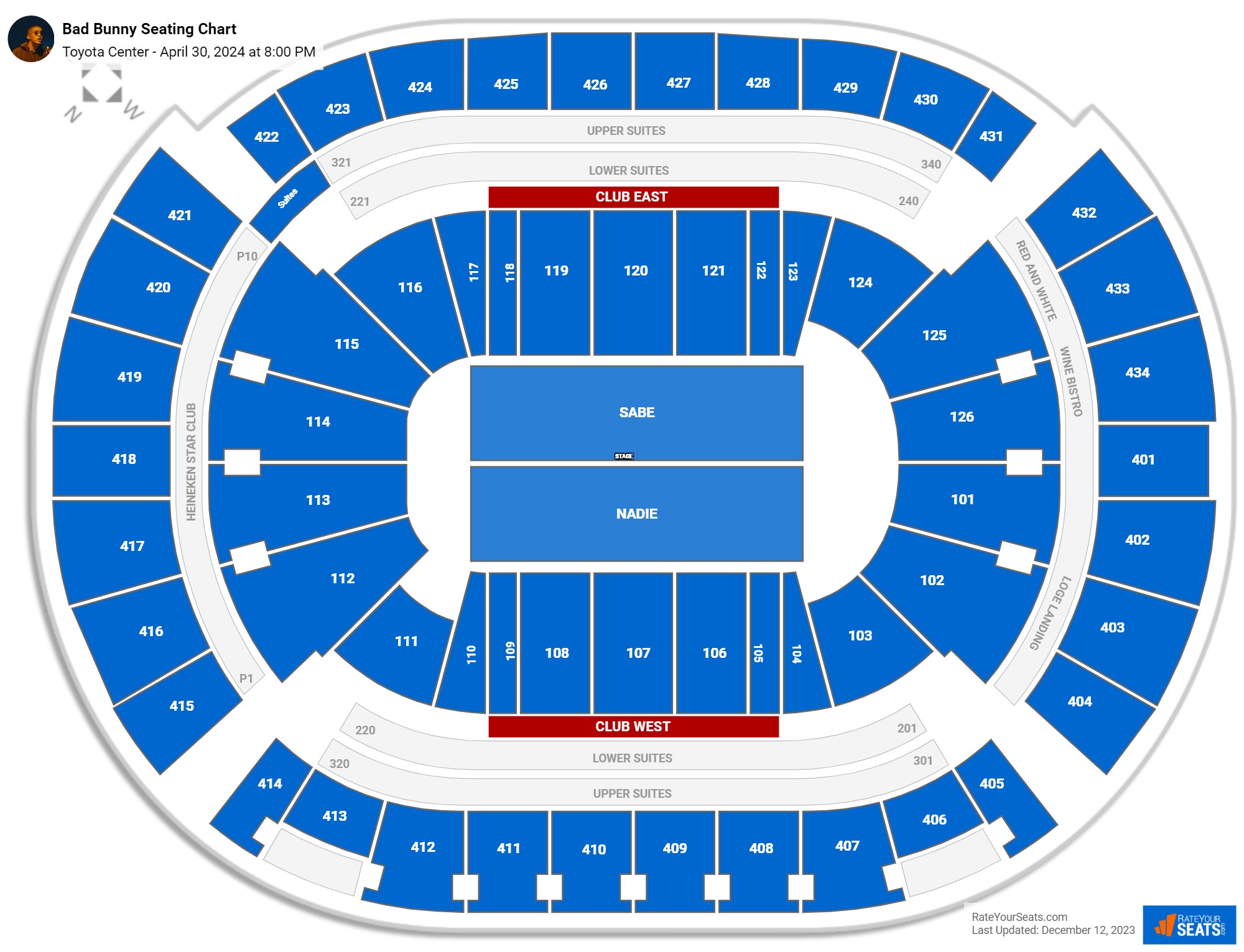 Toyota Center Concert Seating Chart Rateyourseats Com