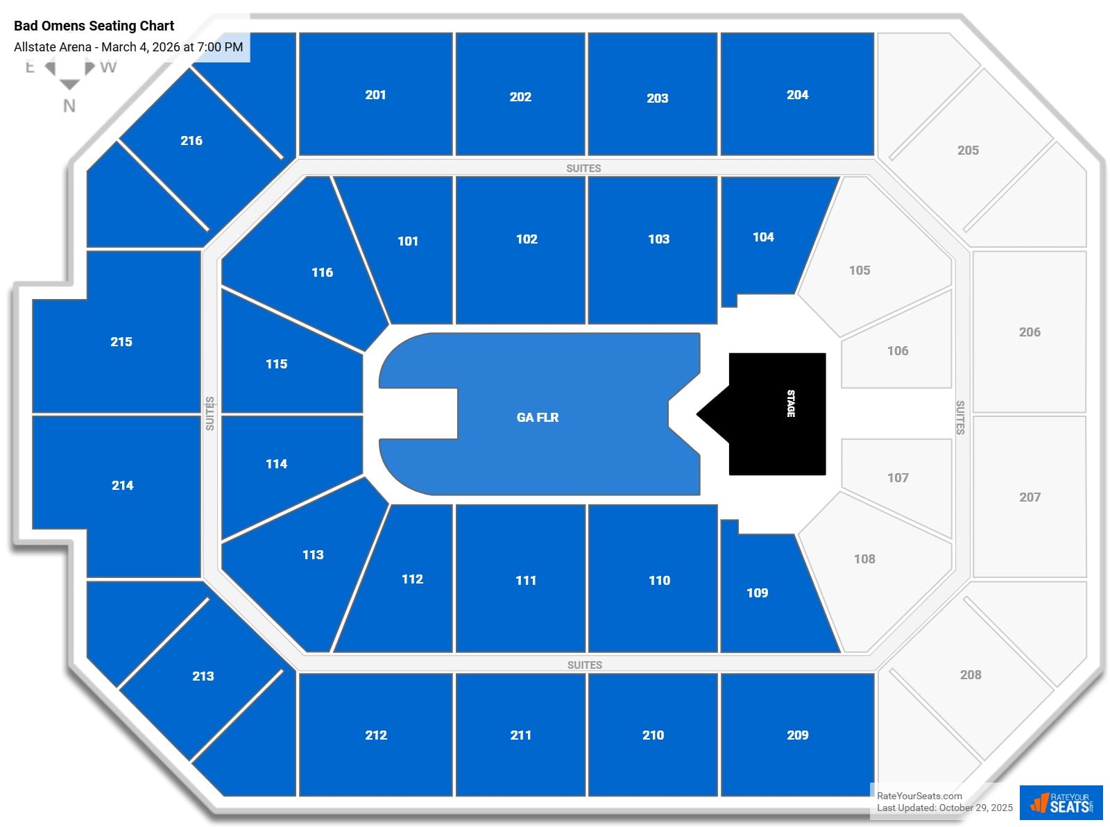 Bad Omens seating chart Allstate Arena