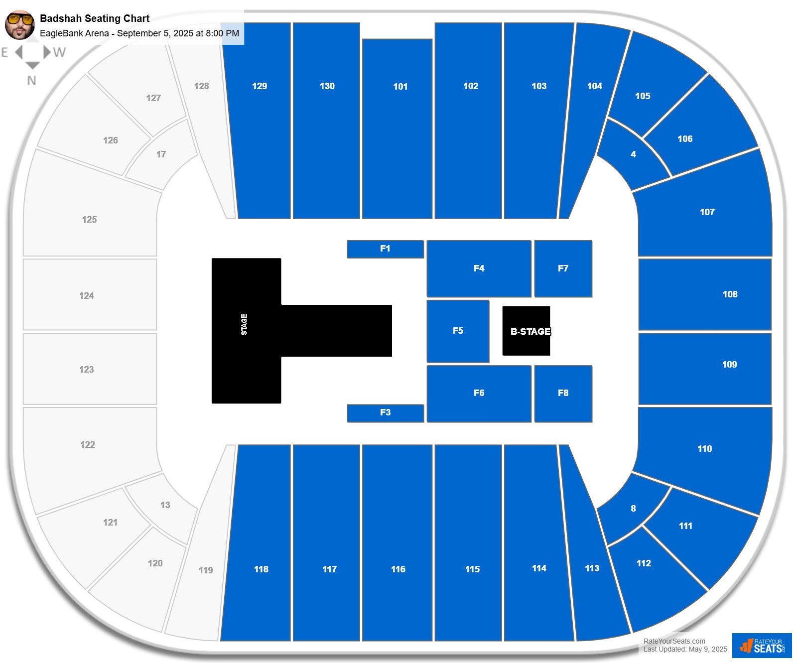 Badshah seating chart EagleBank Arena