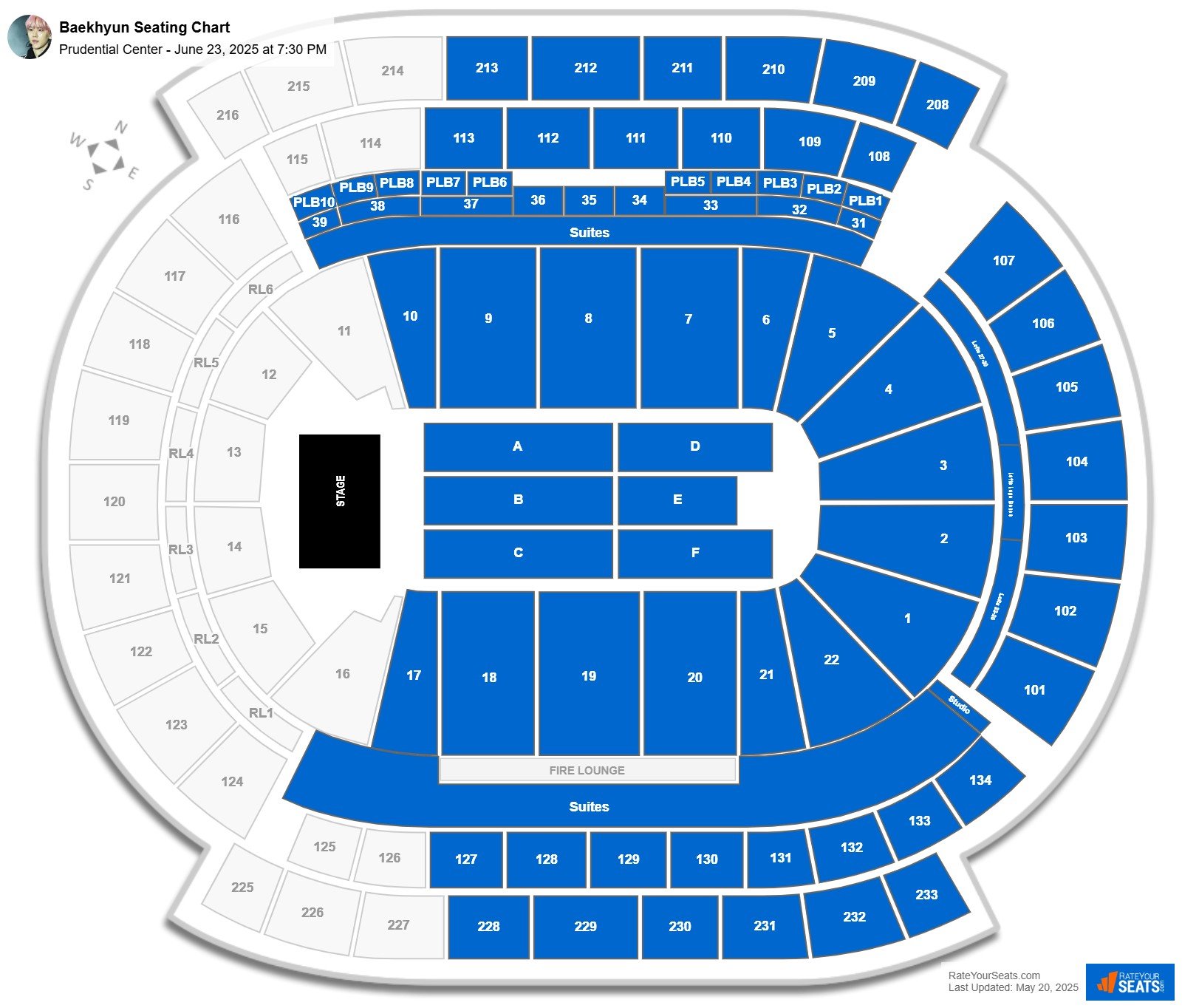 Baekhyun seating chart Prudential Center