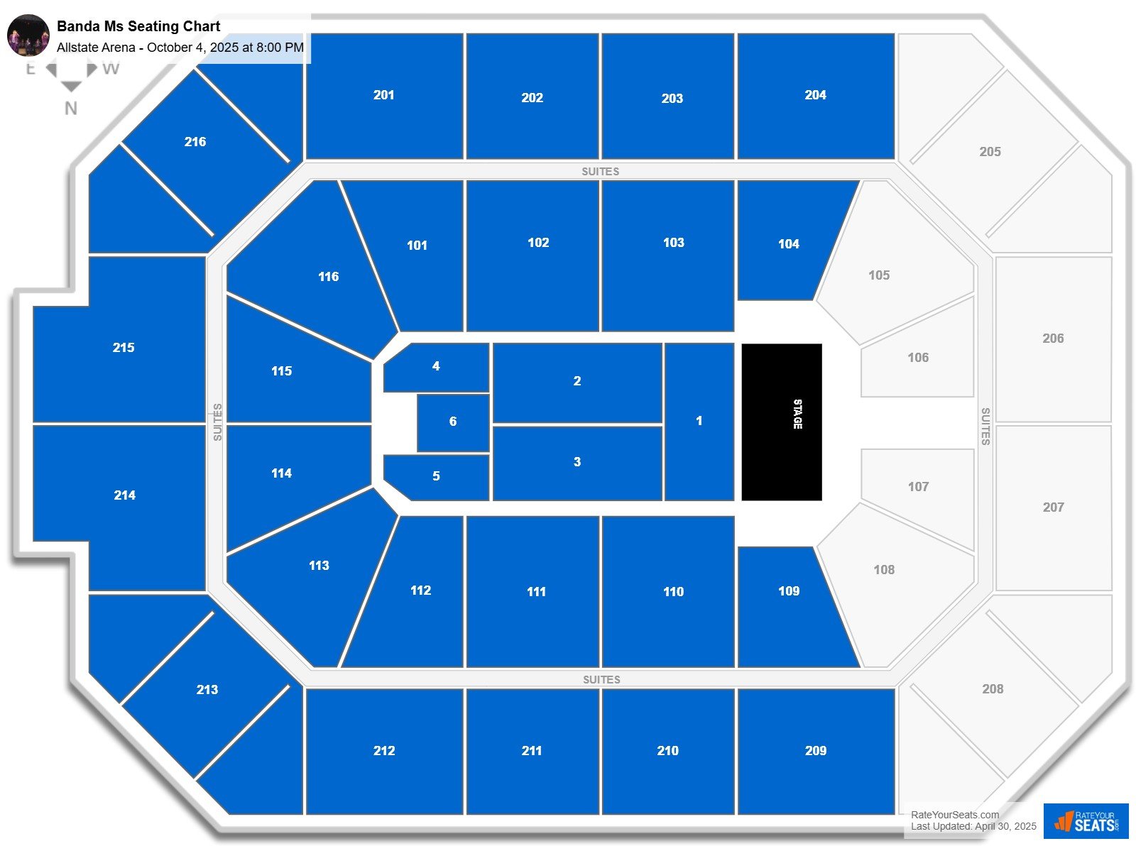Banda Ms seating chart Allstate Arena