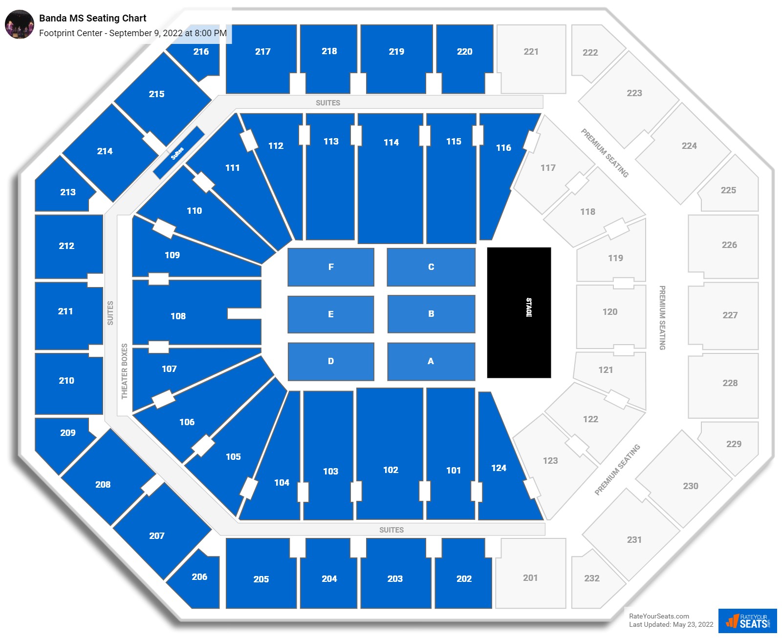 Banda MS seating chart Footprint Center