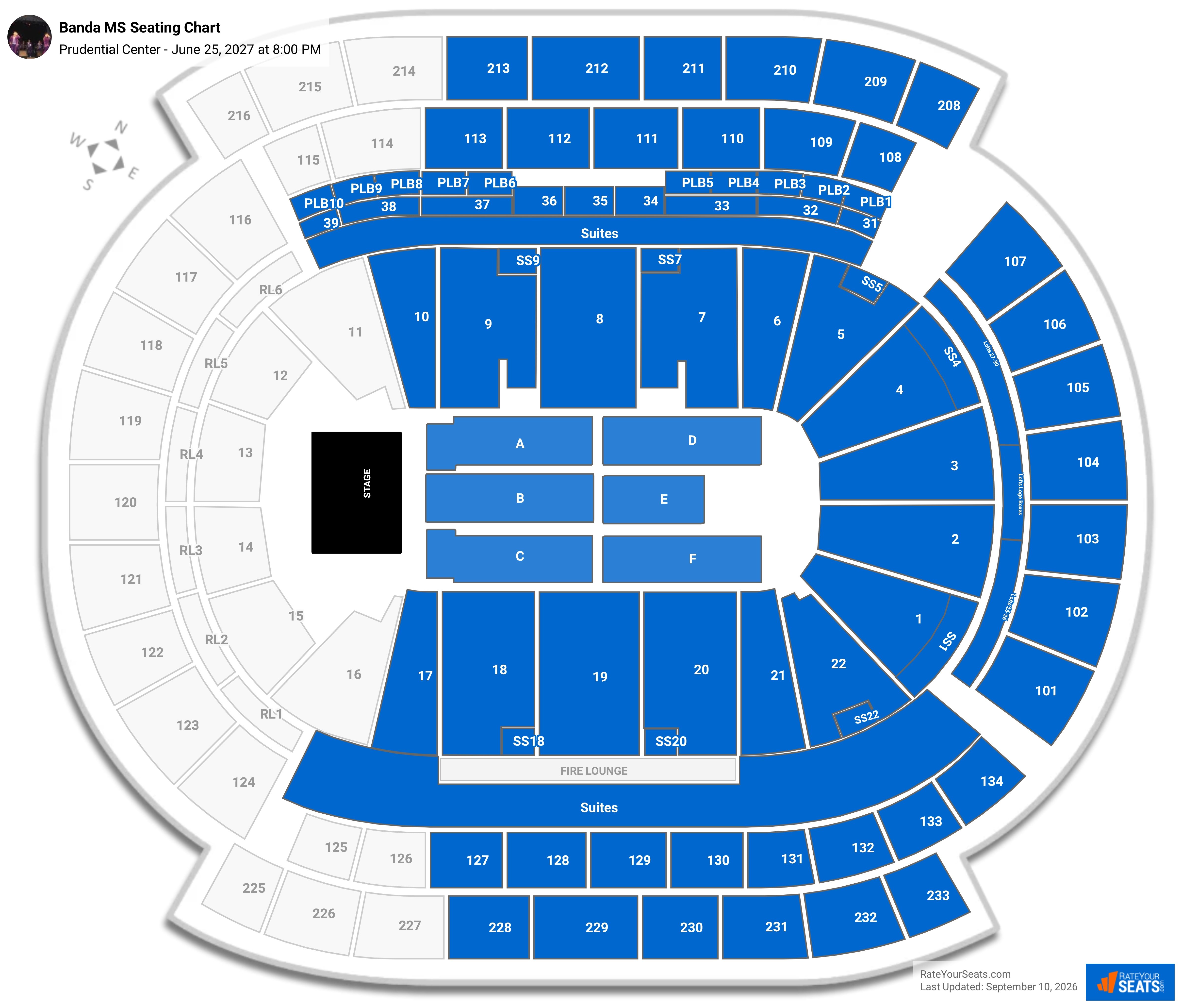 Banda MS (Rescheduled from 8/22/26) Seating Chart at Prudential Center
