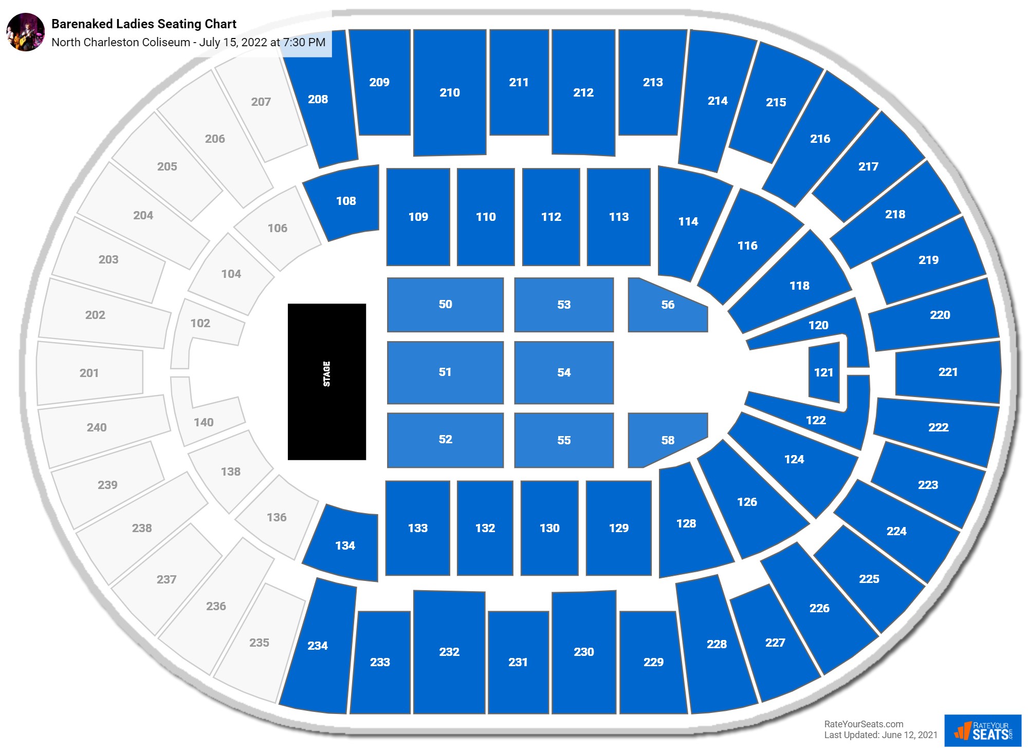 Barenaked Ladies seating chart North Charleston Coliseum