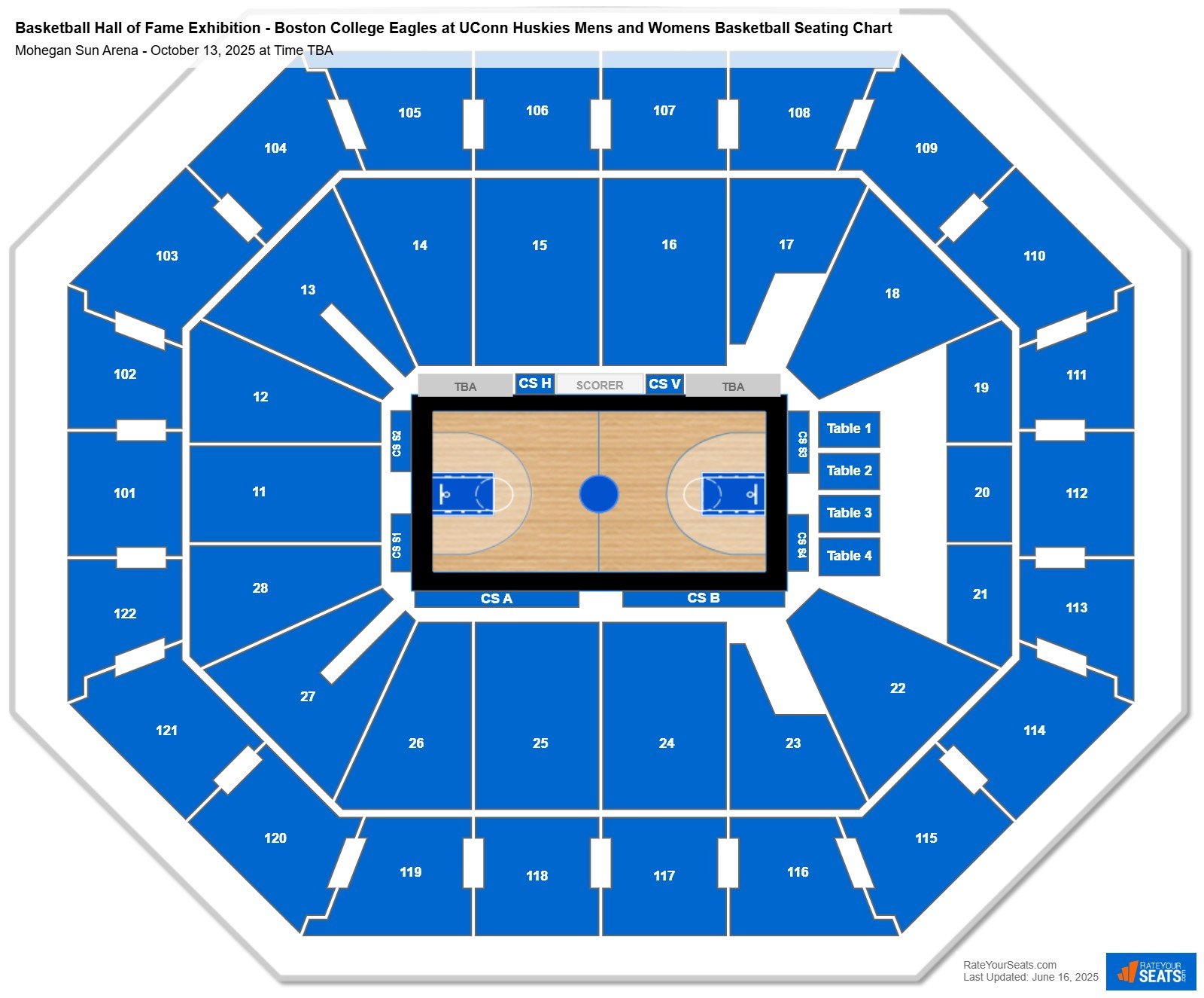 Basketball Hall of Fame Exhibition - Boston College Eagles at UConn Huskies Mens and Womens Basketball seating chart Mohegan Sun Arena