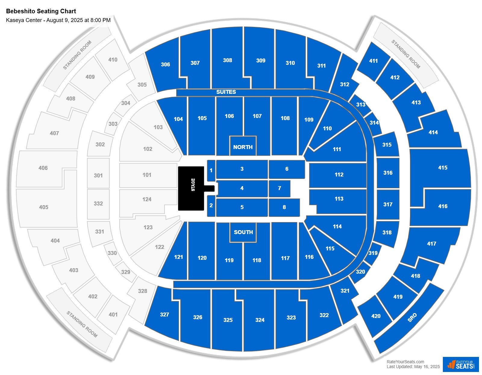 Bebeshito seating chart Kaseya Center
