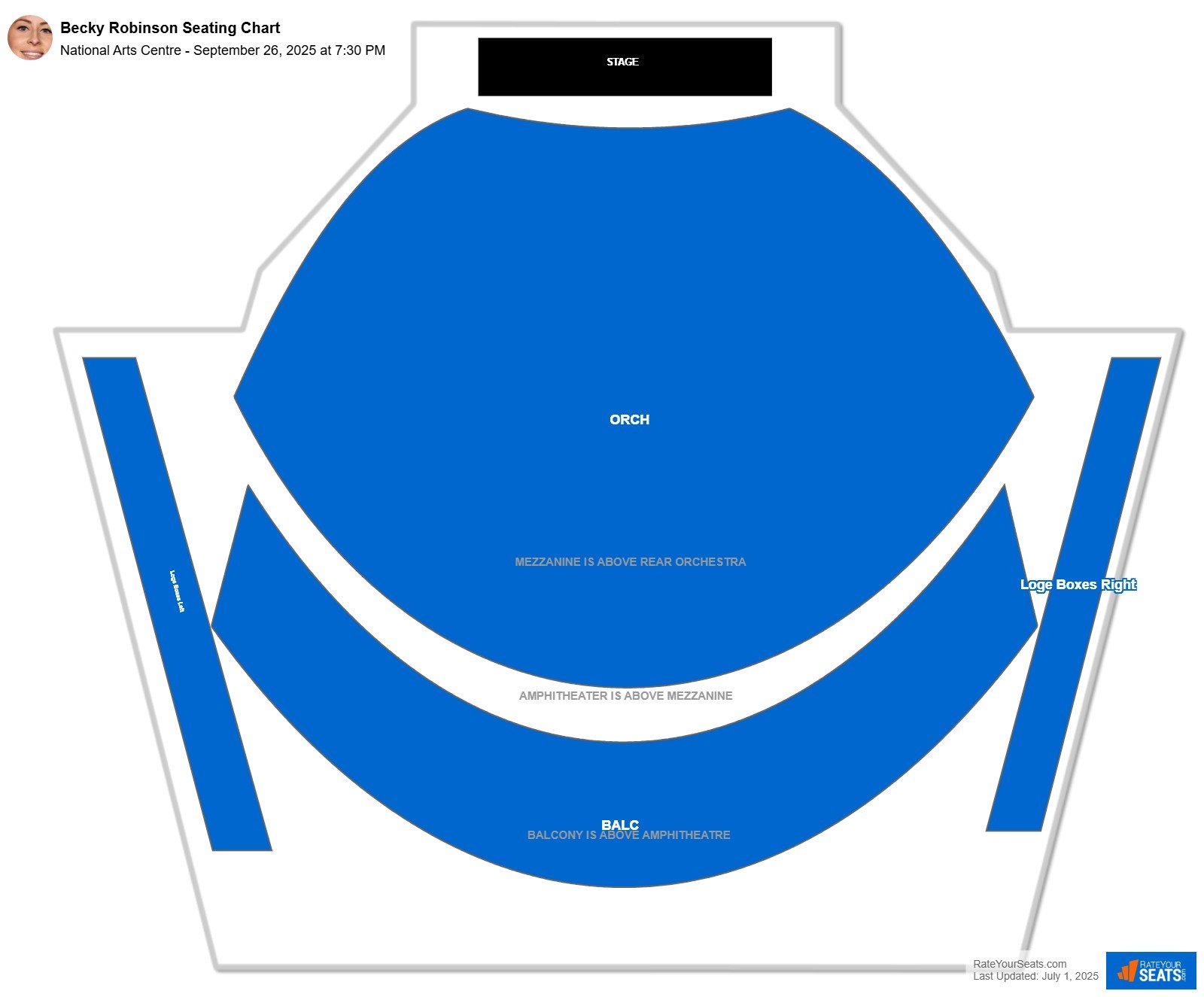 Becky Robinson seating chart National Arts Centre