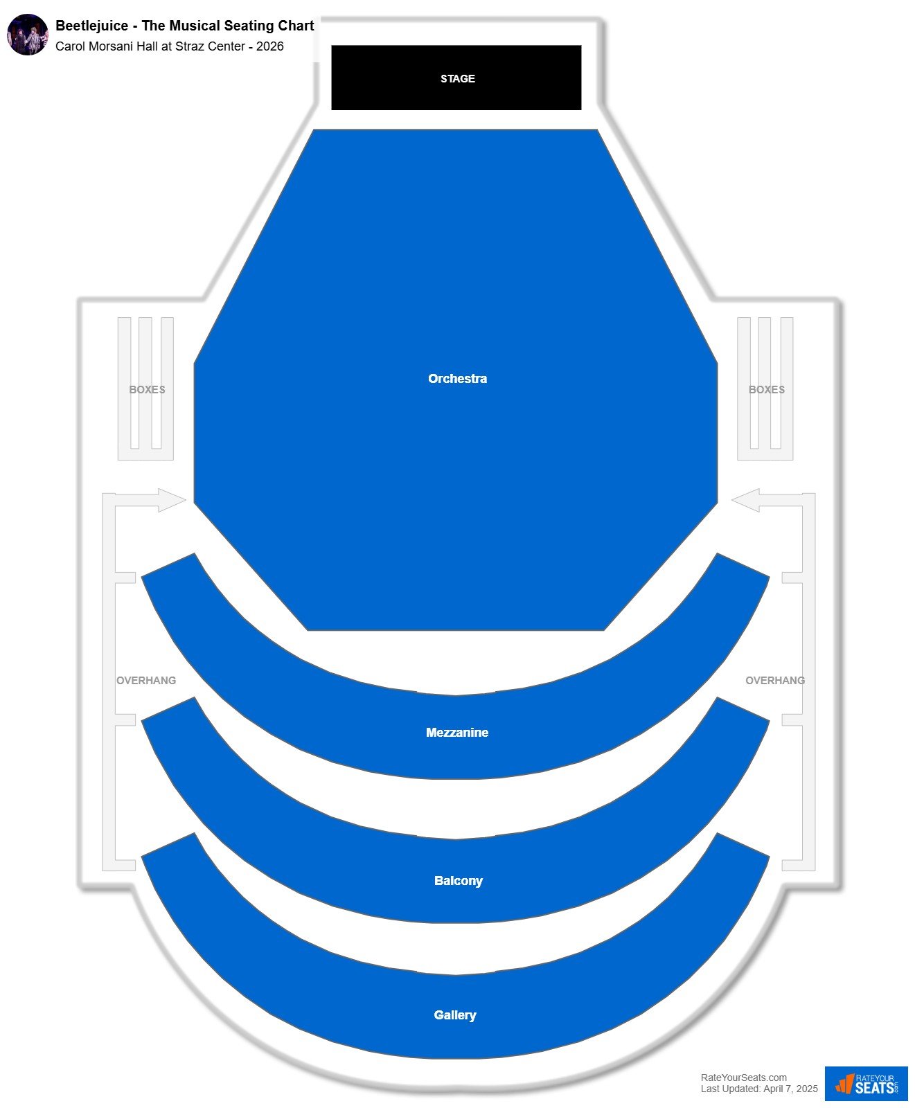 Beetlejuice - The Musical seating chart Carol Morsani Hall at Straz Center