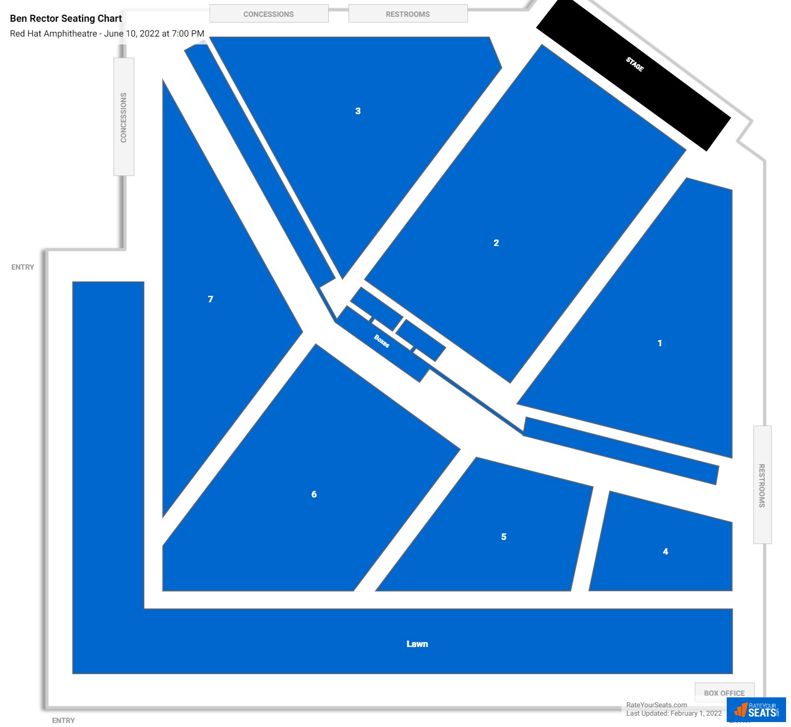 Ben Rector seating chart Red Hat Amphitheater