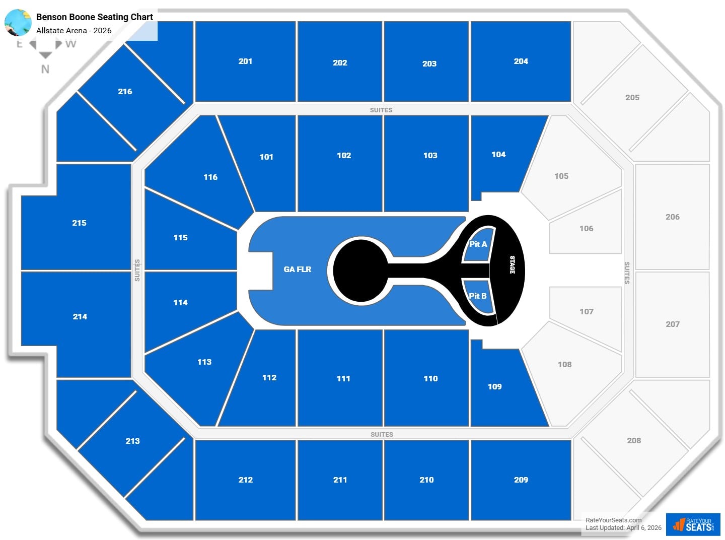 Benson Boone seating chart Allstate Arena