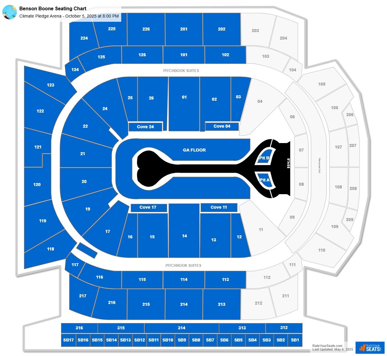 Benson Boone seating chart Climate Pledge Arena