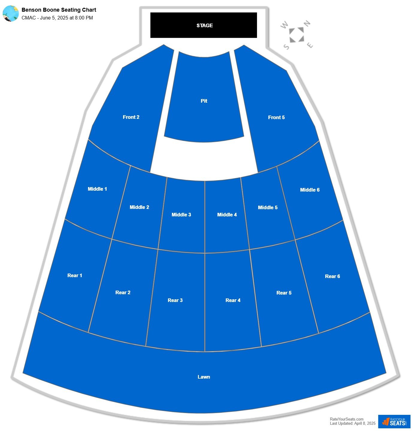 Benson Boone seating chart CMAC (Marvin Sands Performing Arts Center)