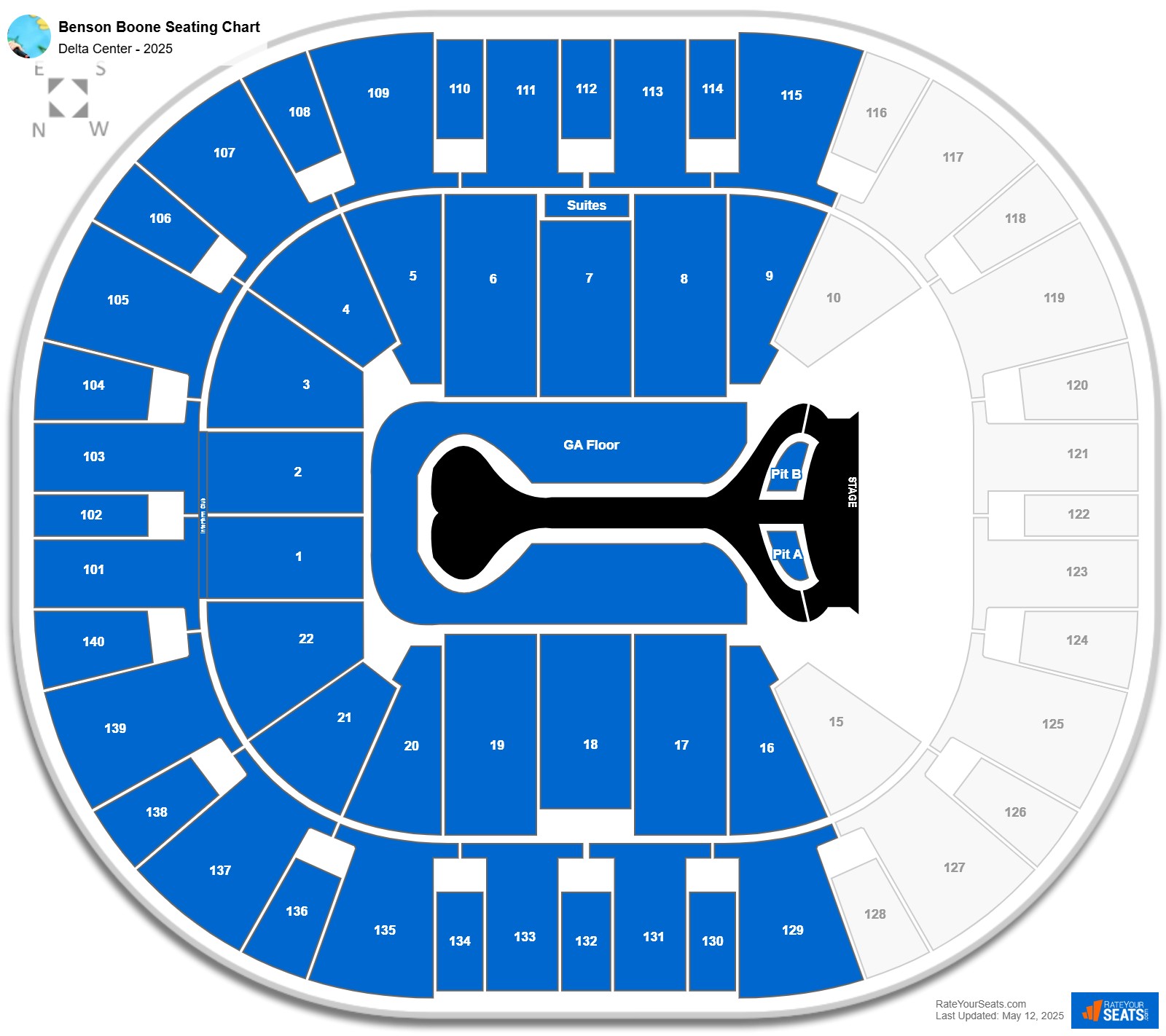 Benson Boone seating chart Delta Center