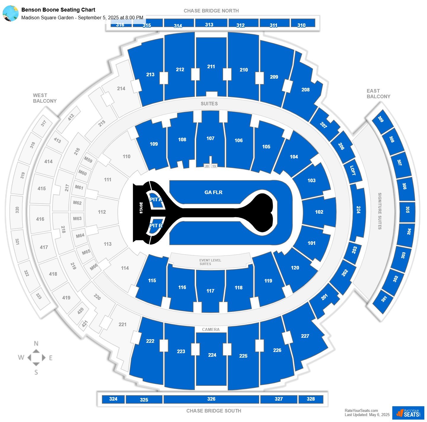 Benson Boone seating chart Madison Square Garden