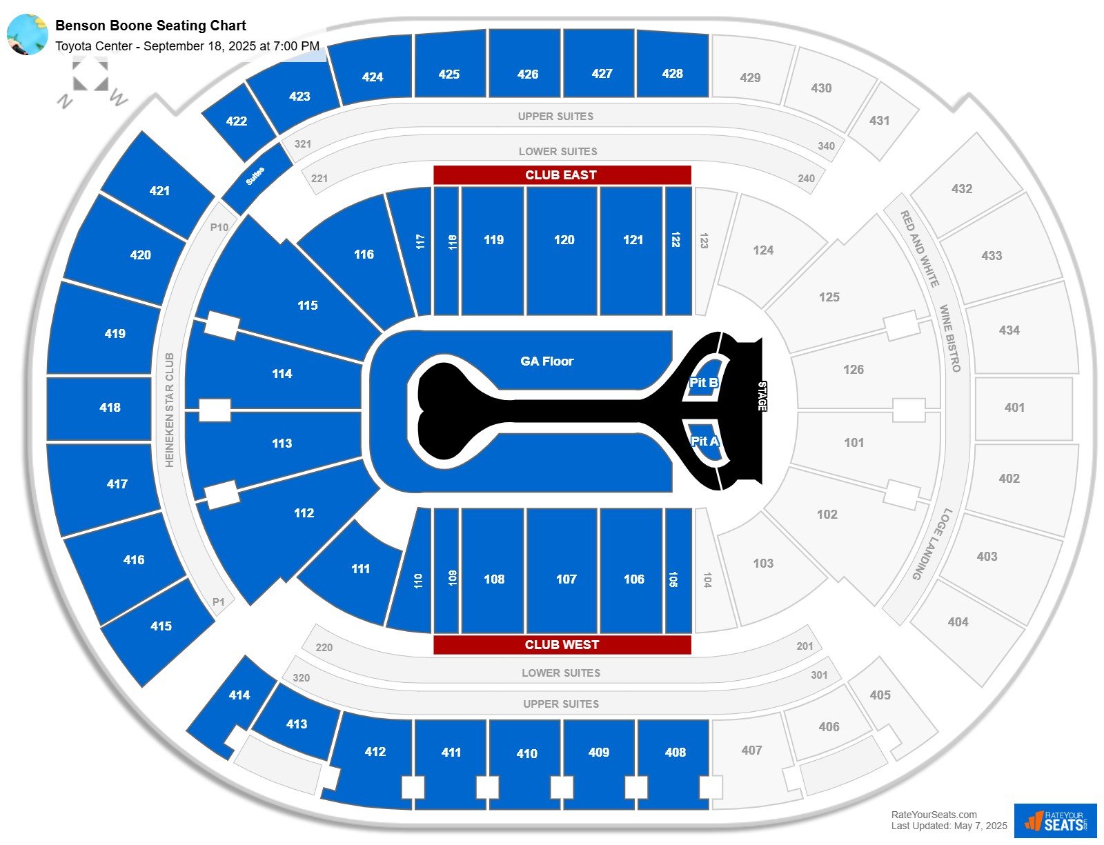 Benson Boone seating chart Toyota Center