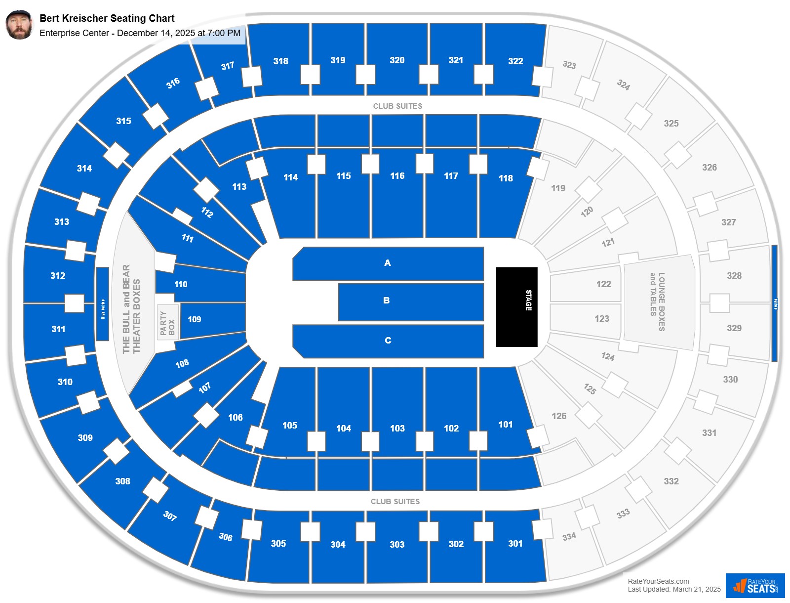 Bert Kreischer seating chart Enterprise Center