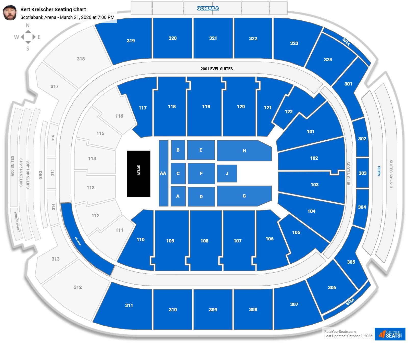 Bert Kreischer seating chart Scotiabank Arena