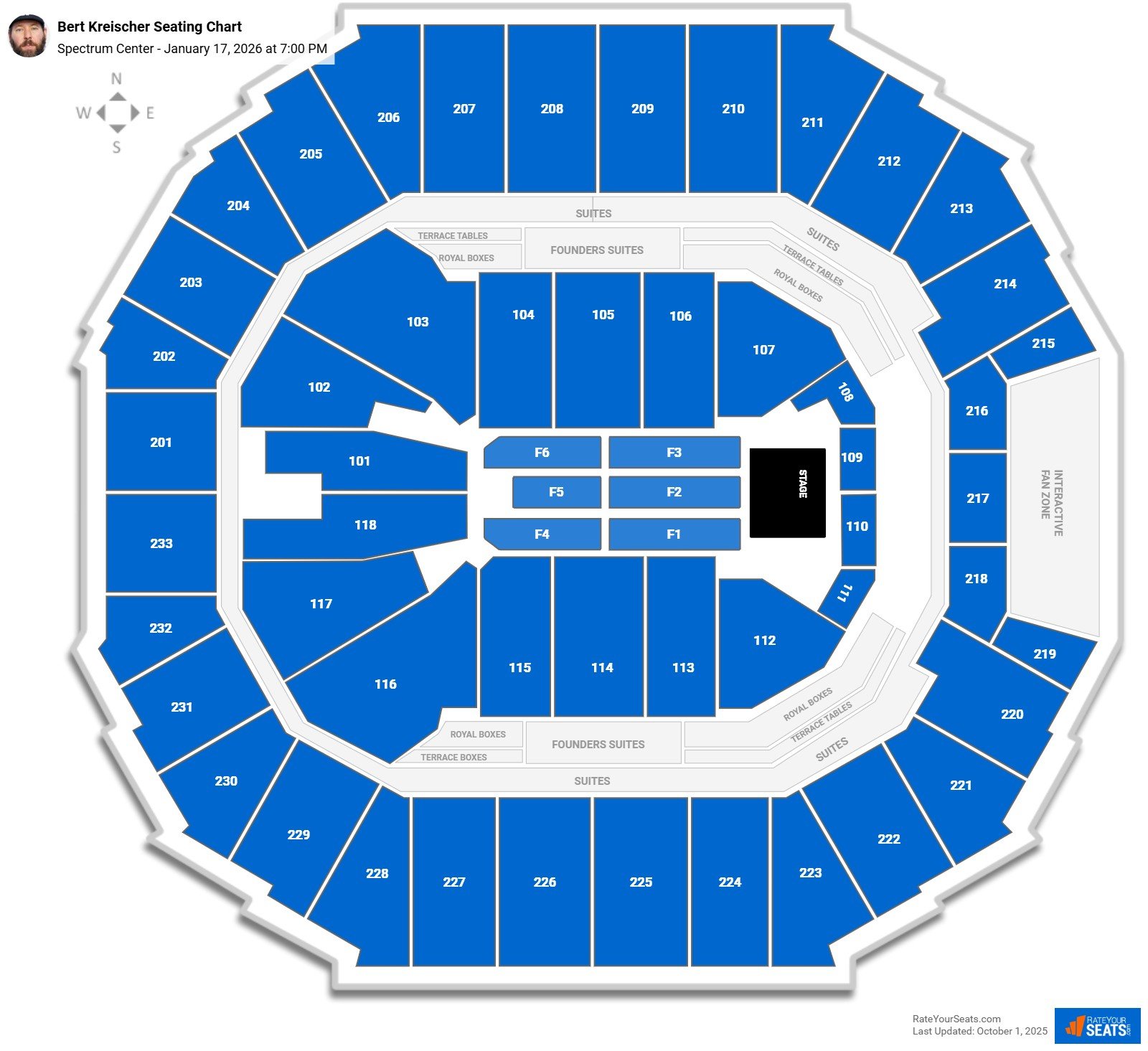 Bert Kreischer seating chart Spectrum Center