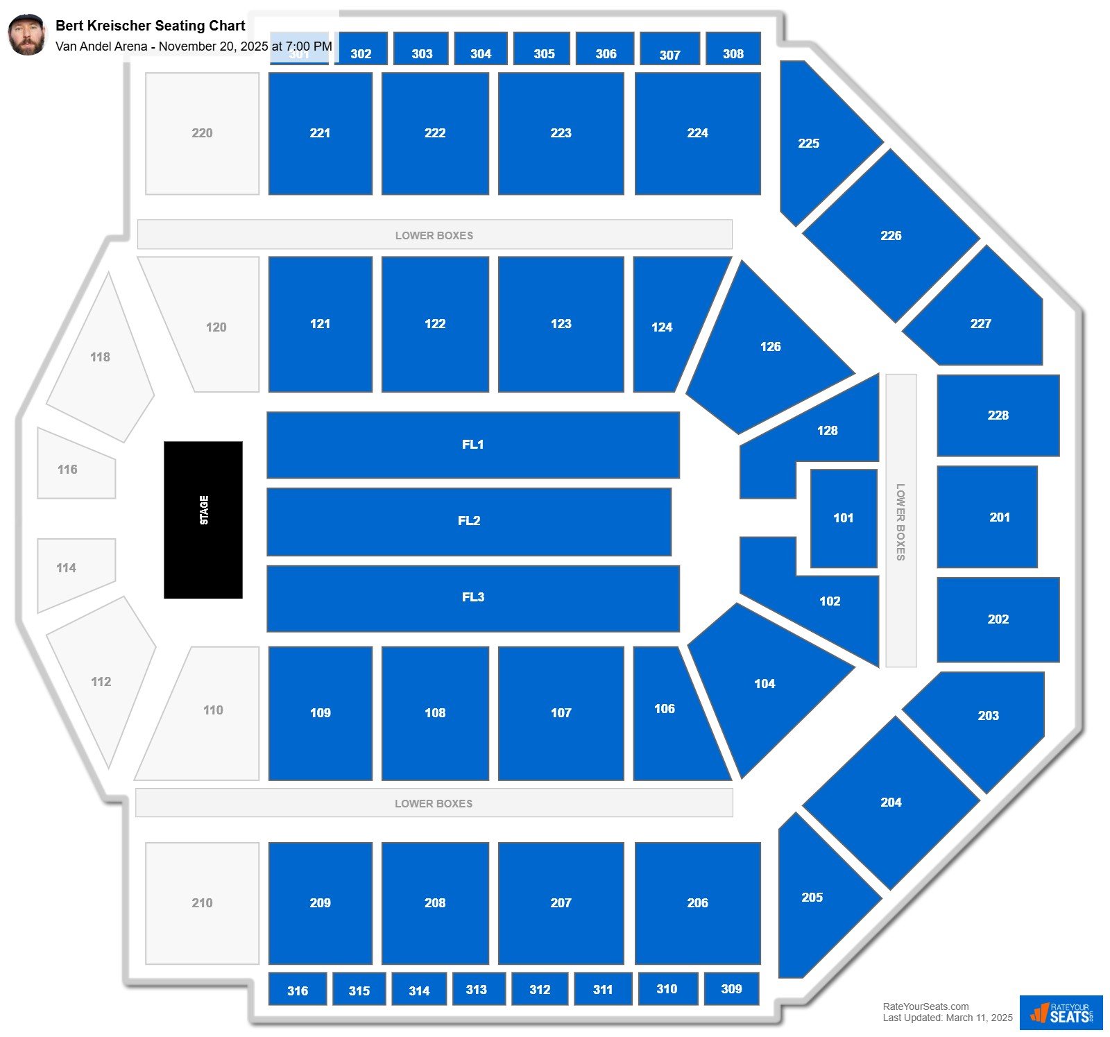 Bert Kreischer seating chart Van Andel Arena