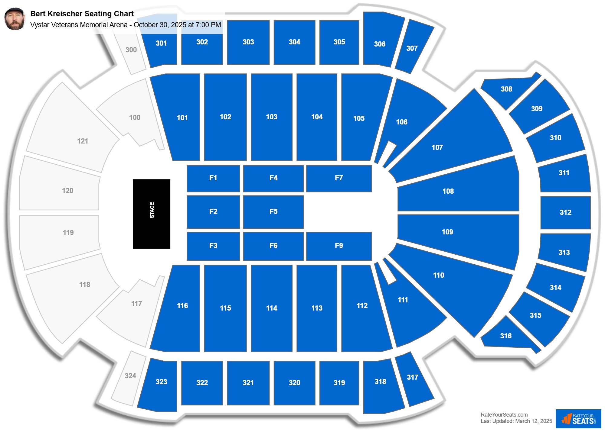Bert Kreischer seating chart Vystar Veterans Memorial Arena