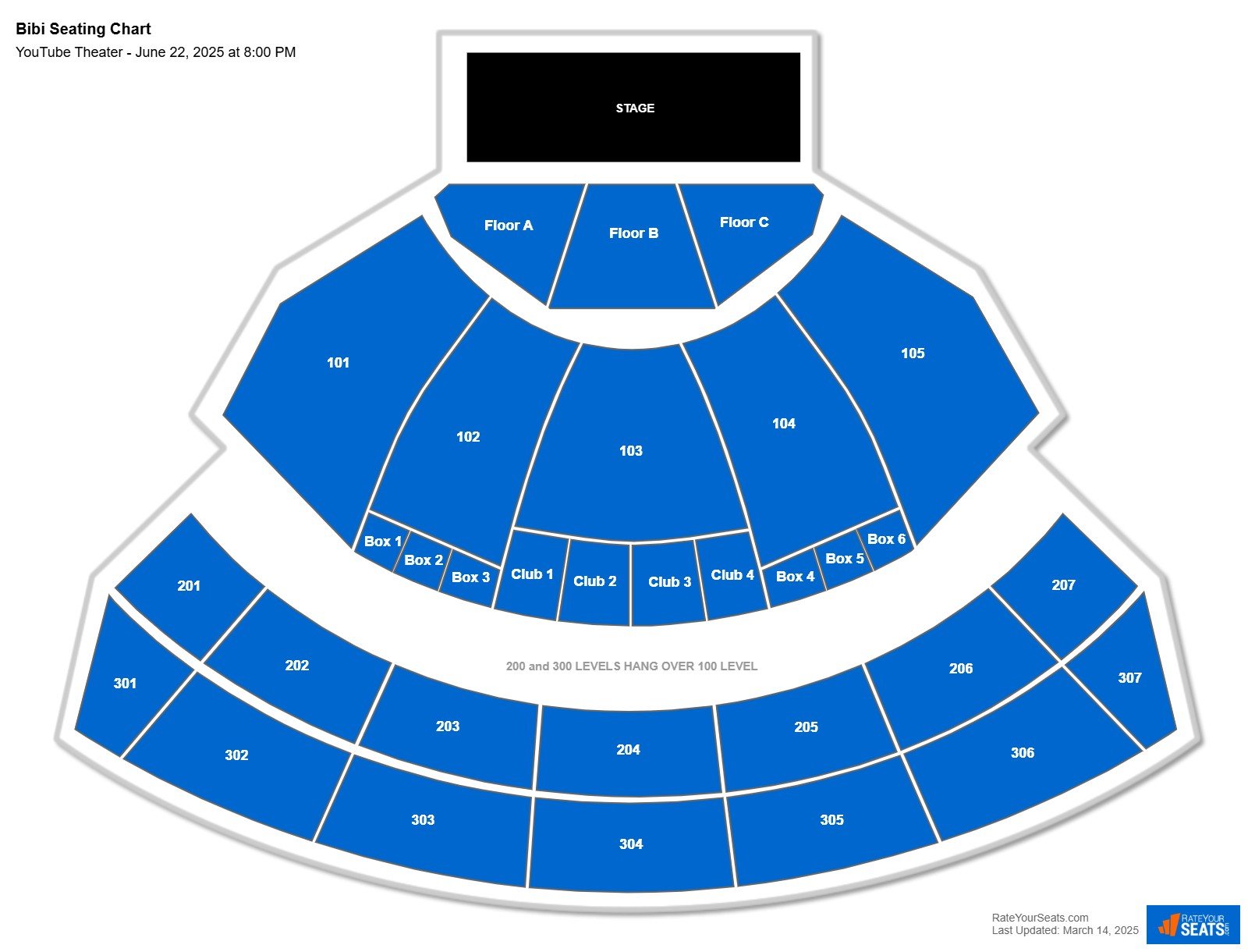 Bibi seating chart YouTube Theater