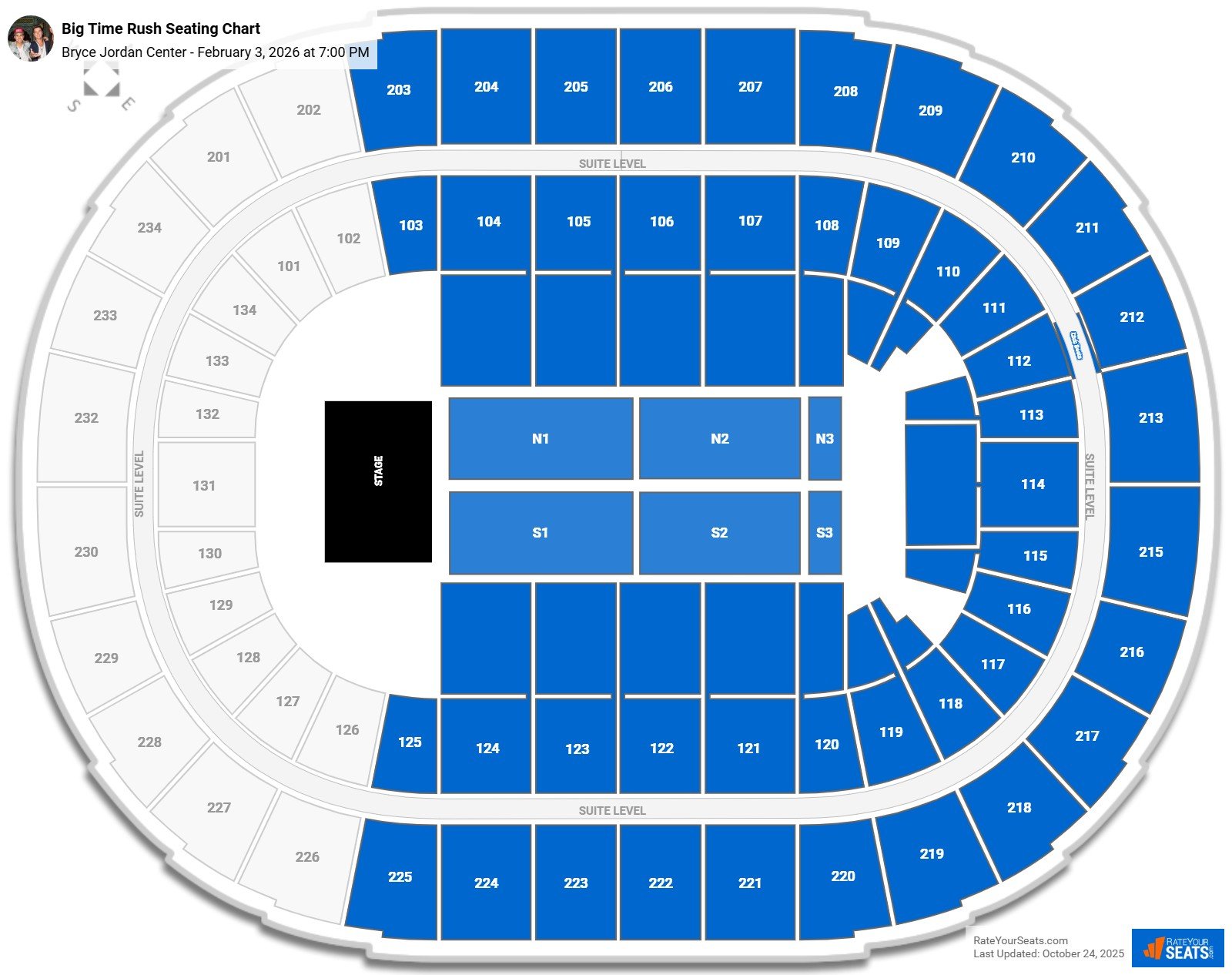 Big Time Rush seating chart Bryce Jordan Center