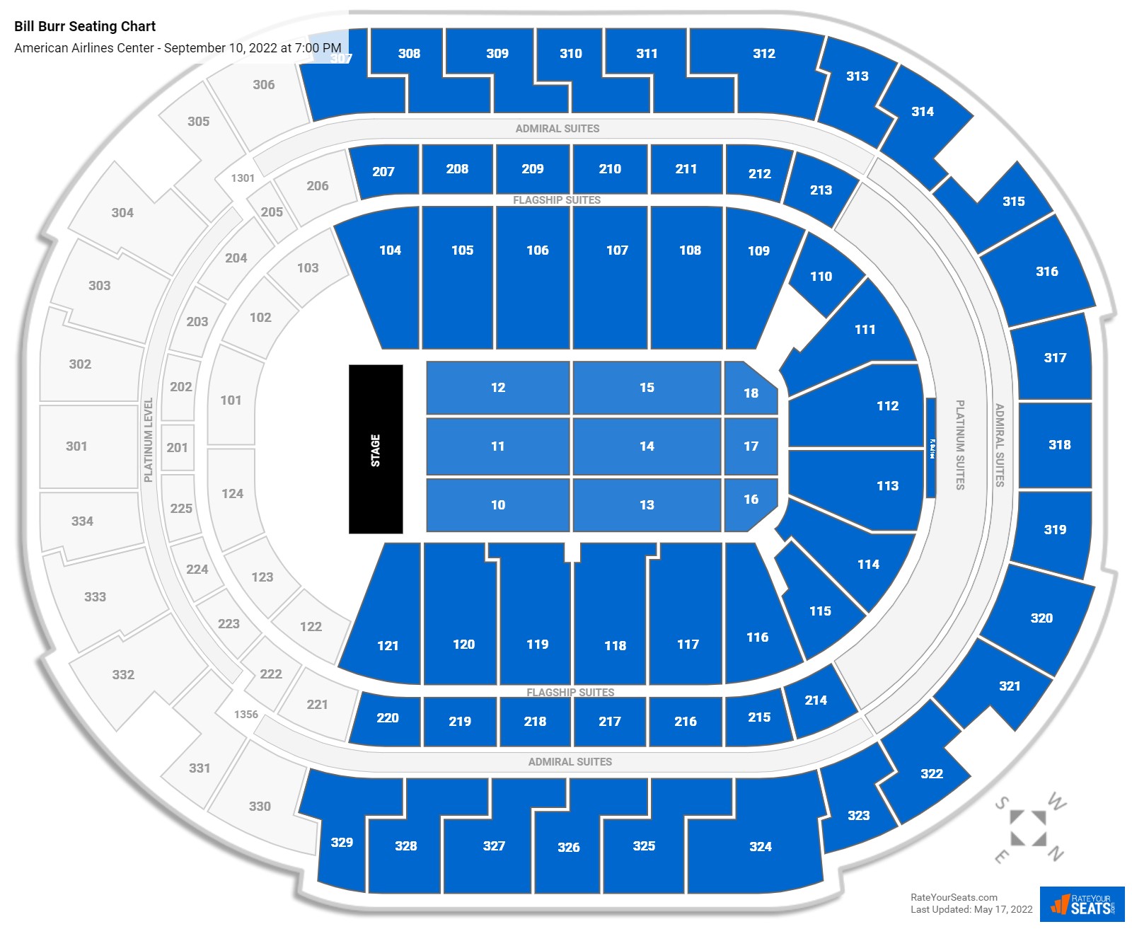 Bill Burr seating chart American Airlines Center