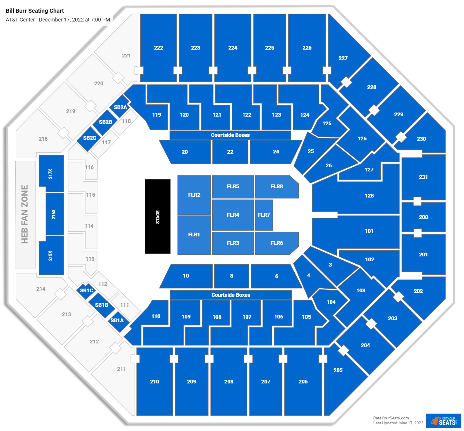 Bill Burr seating chart AT&T Center