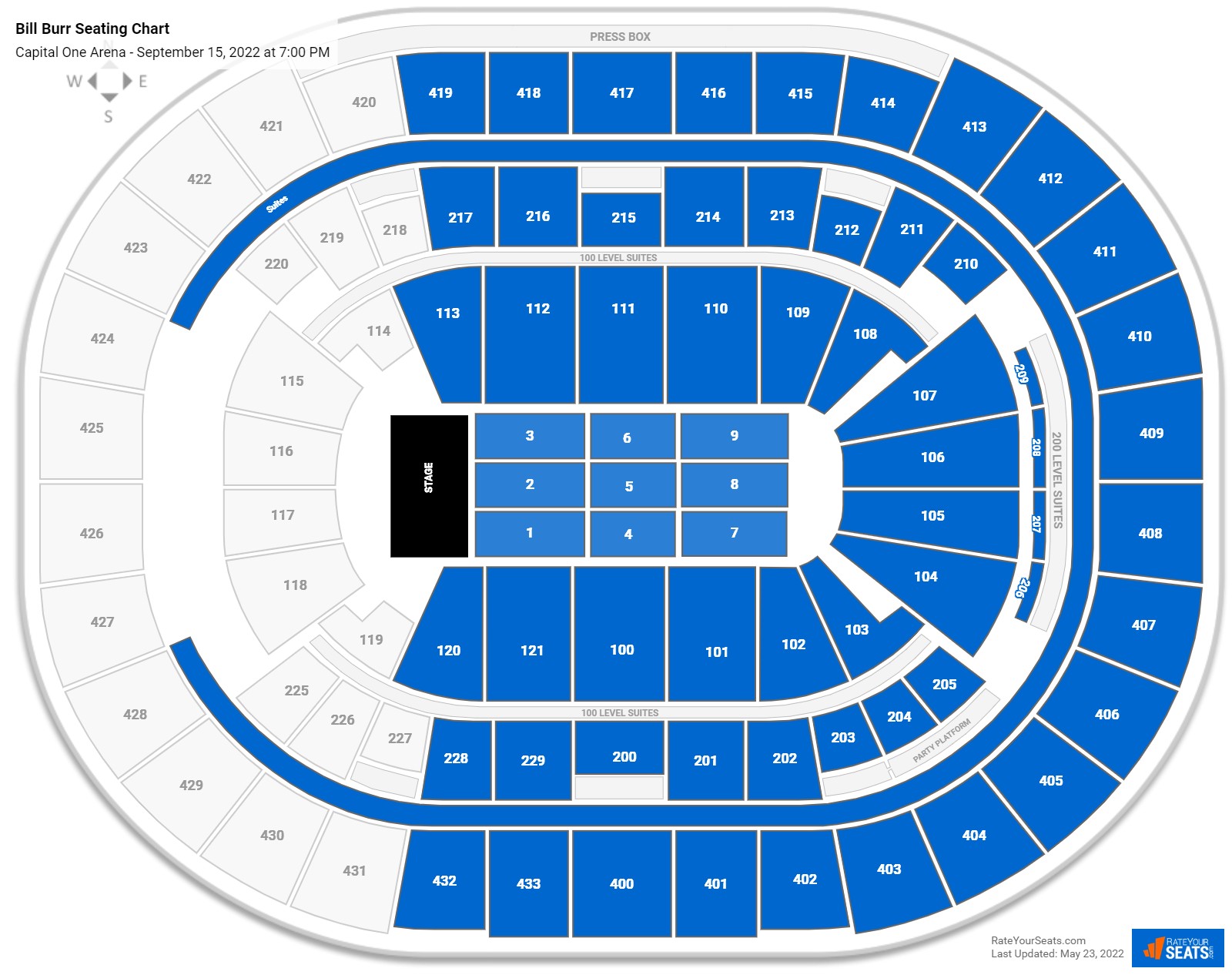 Bill Burr seating chart Capital One Arena