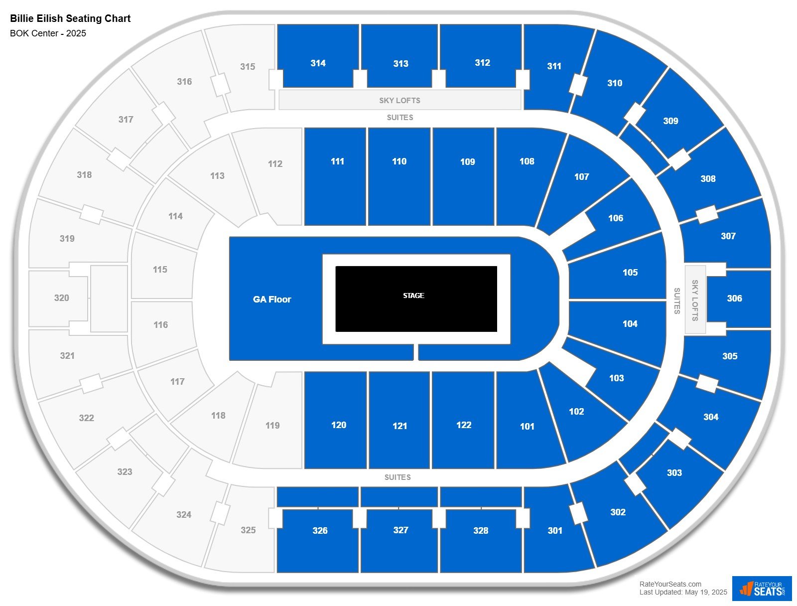 Billie Eilish seating chart BOK Center