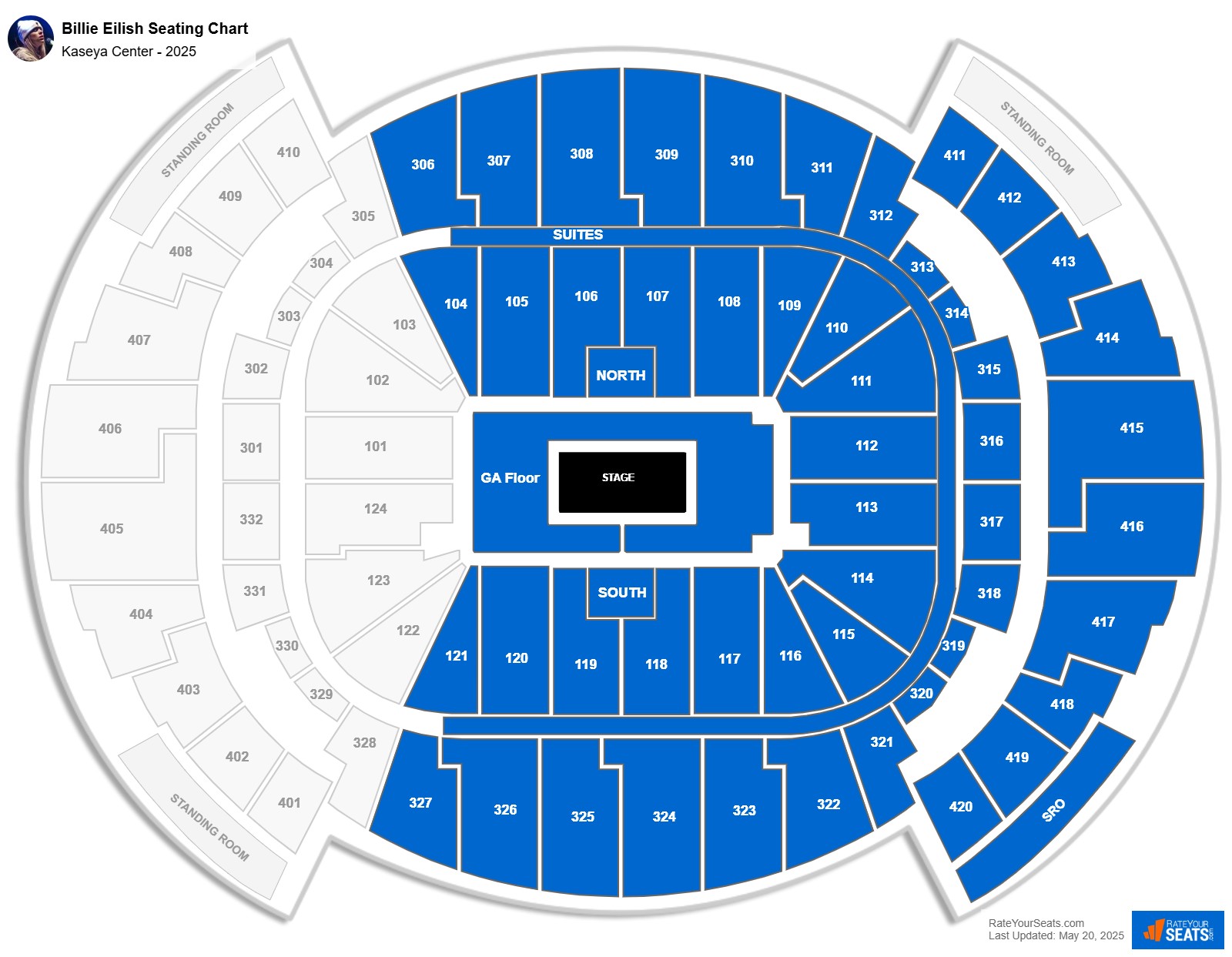Billie Eilish seating chart Kaseya Center