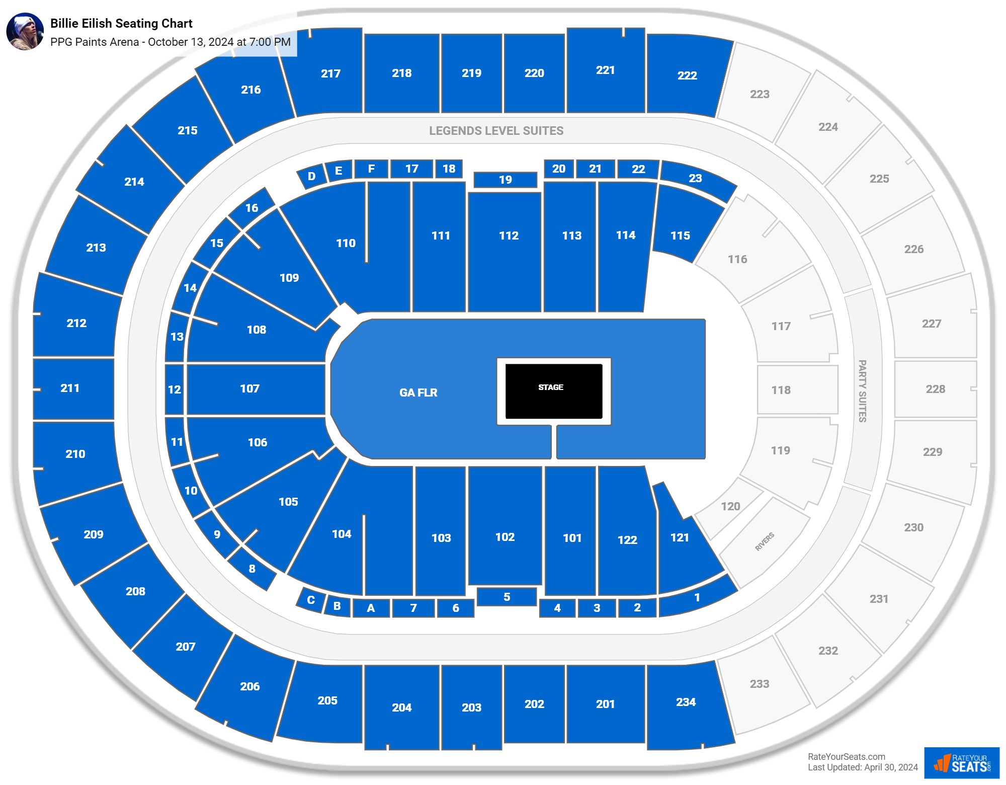 PPG Paints Arena Concert Seating Chart