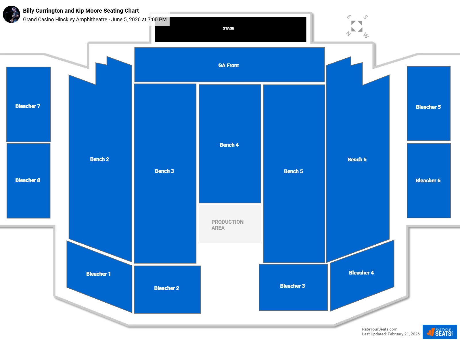 Billy Currington and Kip Moore seating chart Grand Casino Hinckley Amphitheatre