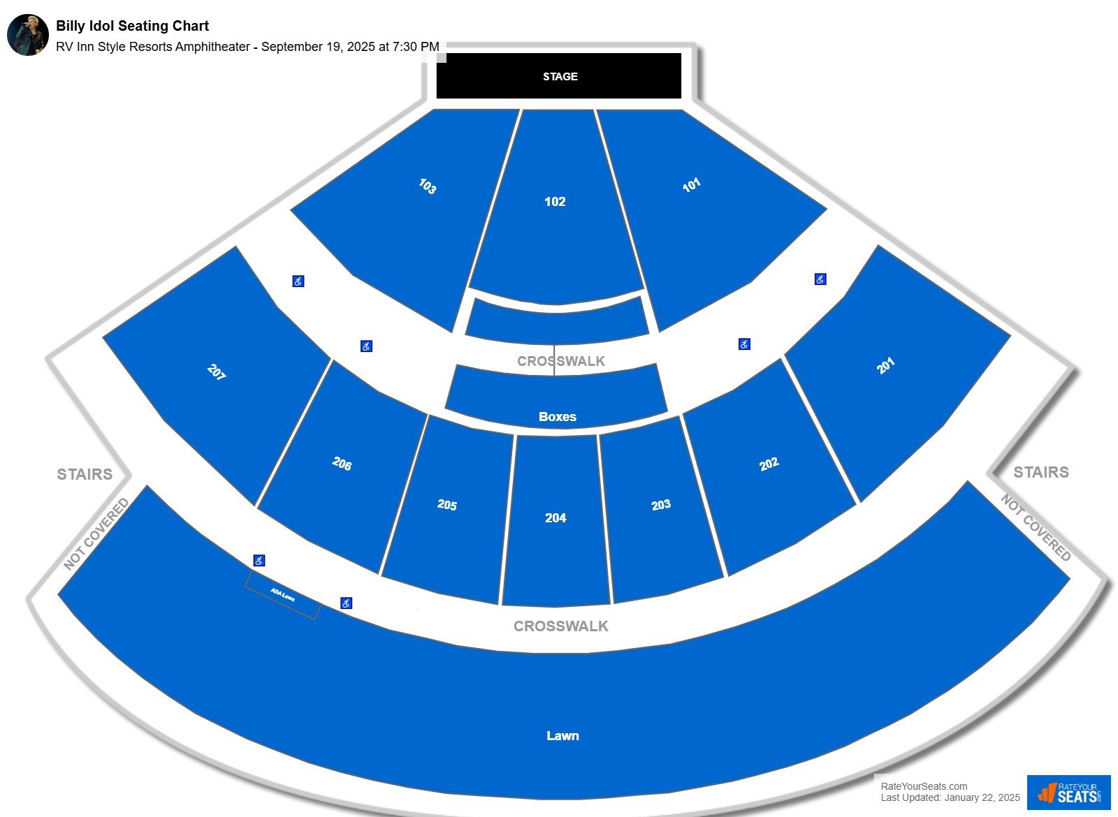 Billy Idol seating chart Cascades Amphitheater
